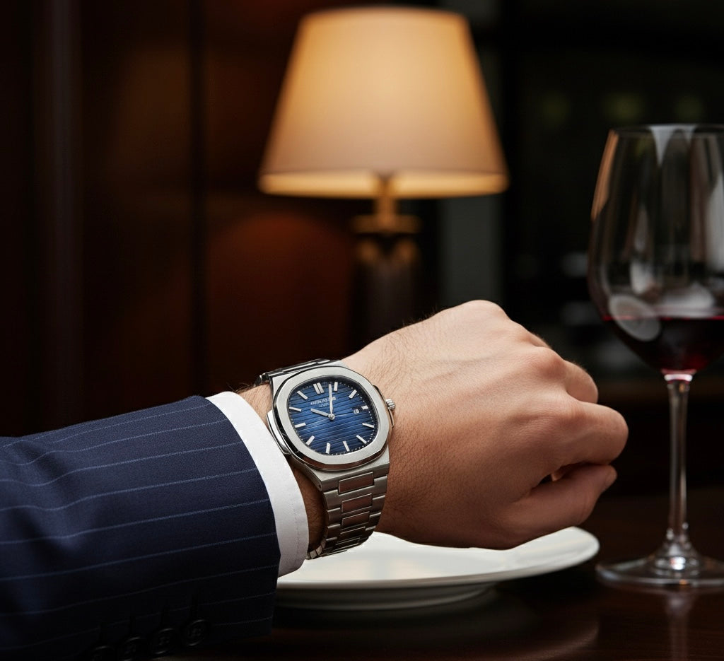 Patek Philippe Nautilus – Silver Steel / Deep Blue Dial