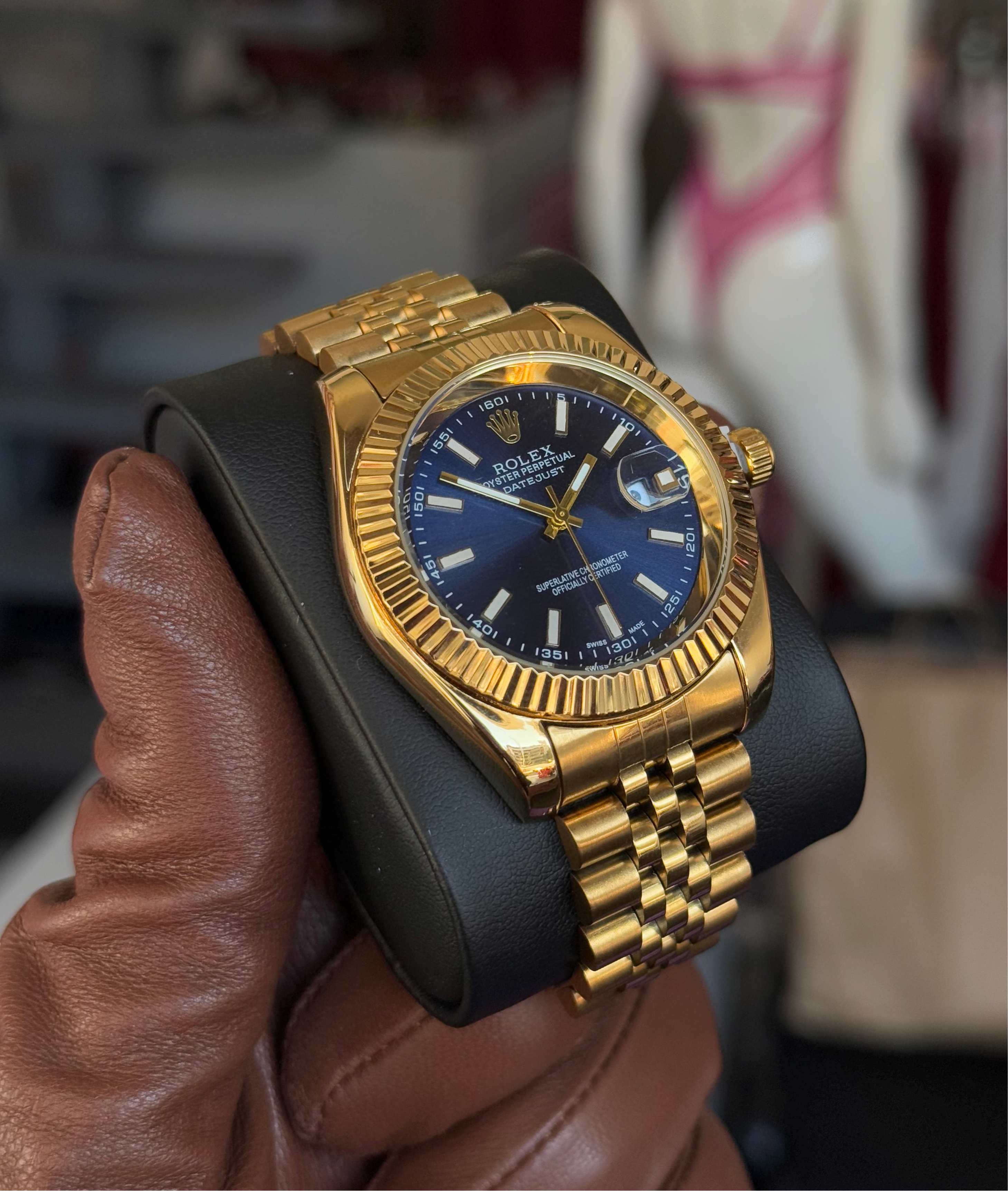 Rolex Oyster Perpetual Datejust 36 mm – Gold Tone  / Blue Dial  (For Him)