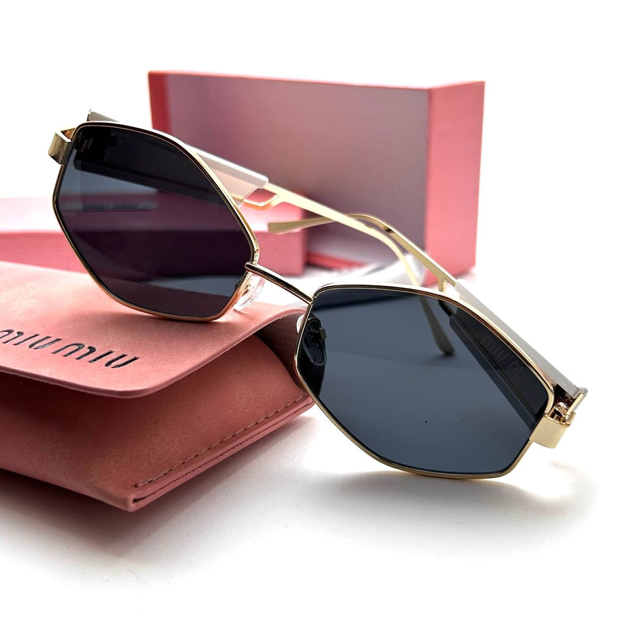 Miu Miu MU09WS – Gold & Grey Shield