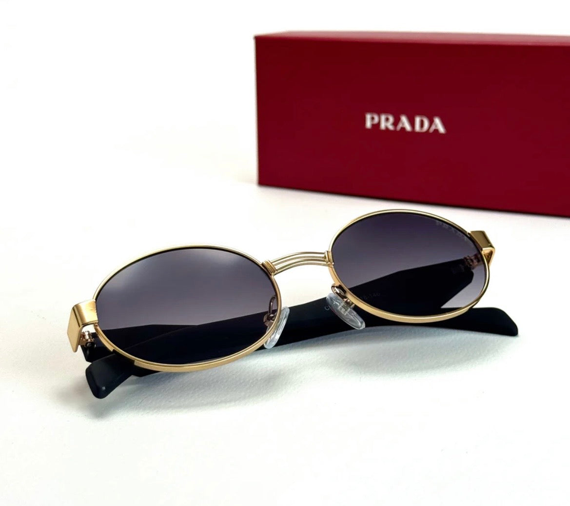 Prada Milano Classic women's sunglasses Lebanon - Gold metal frame, Dark lenses - ChronoVault - view 5