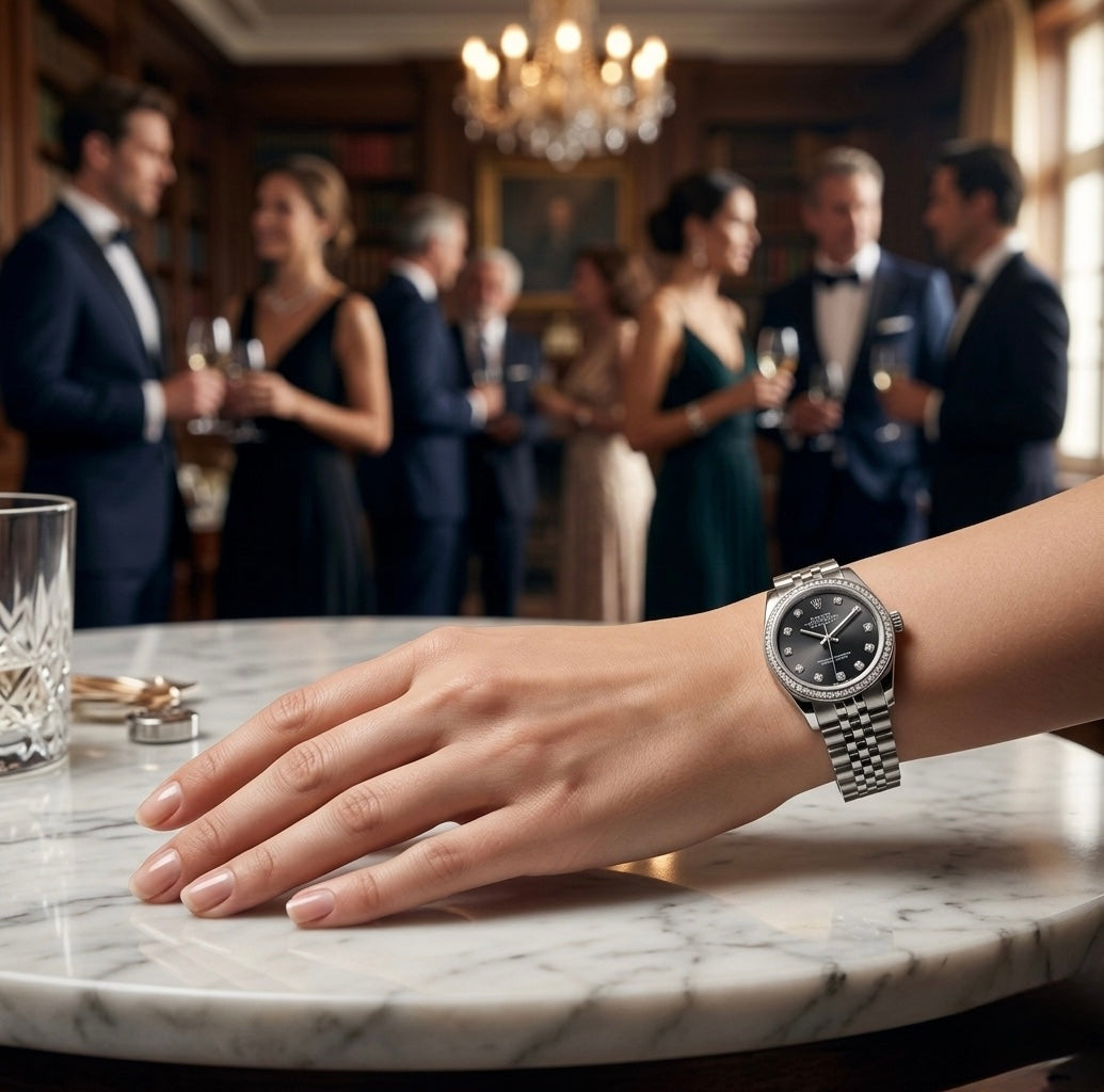 Rolex Datejust RD-3360 – Silver/Black Diamond (women)