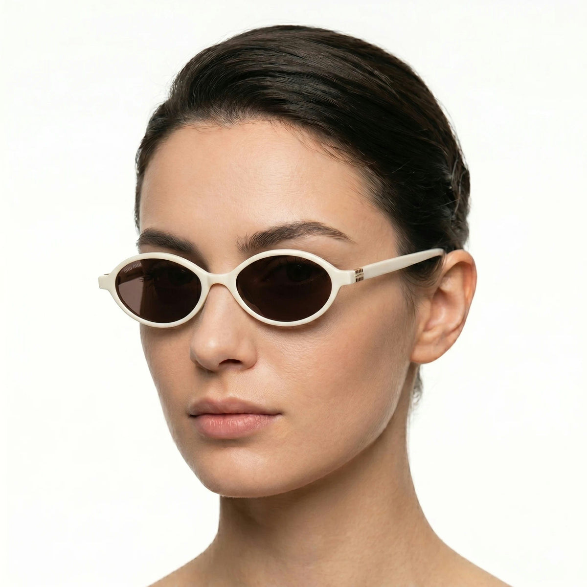 Miu Miu SMU10Q Cream Beige Sunglasses Side View Lebanon – ChronoVault