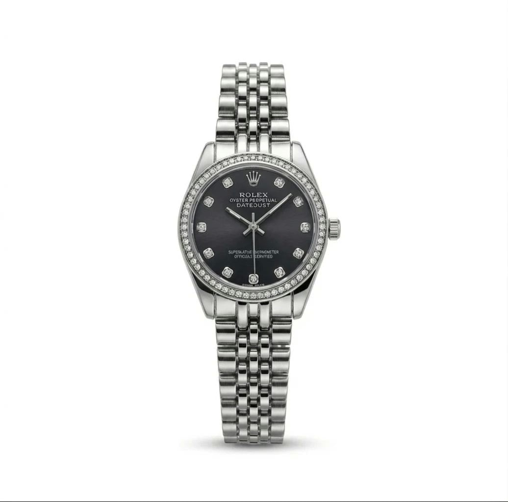 Rolex Datejust RD-3360 Silver Black Diamond Women's Watch Lebanon