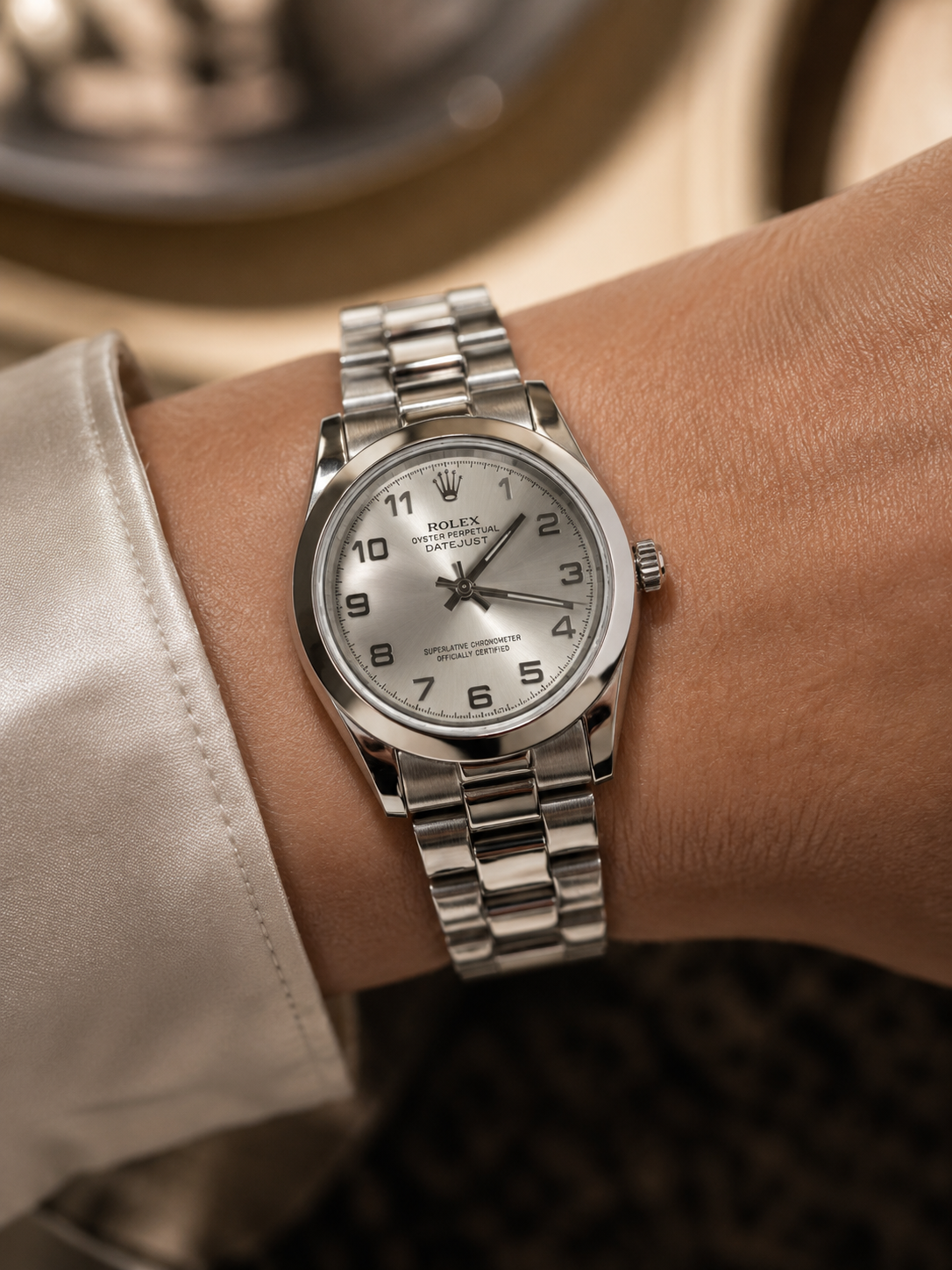 Rolex Datejust RD-1182 — Silver White Women's Watch Side View Lebanon - ChronoVault