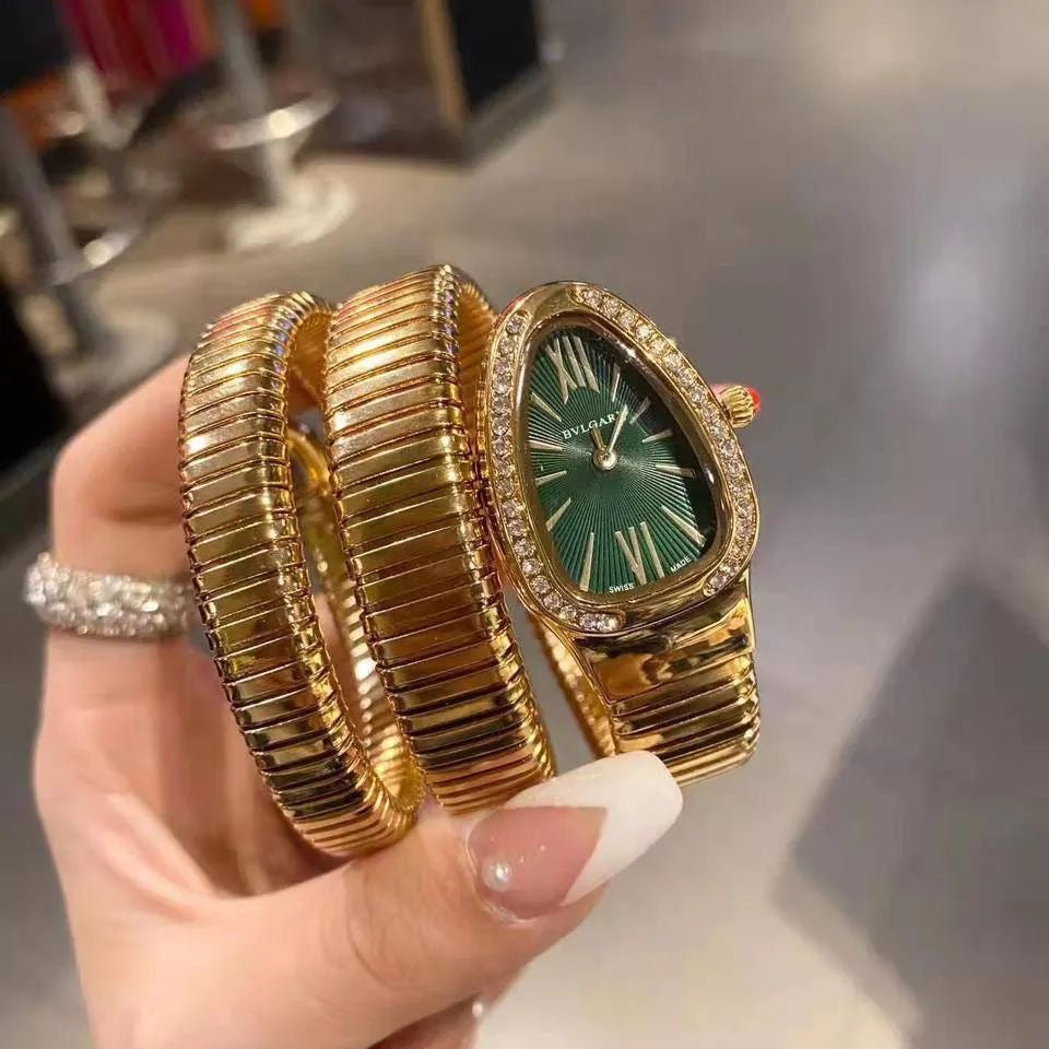 BVLGARI Serpenti Tubogas Watch - Gold Green