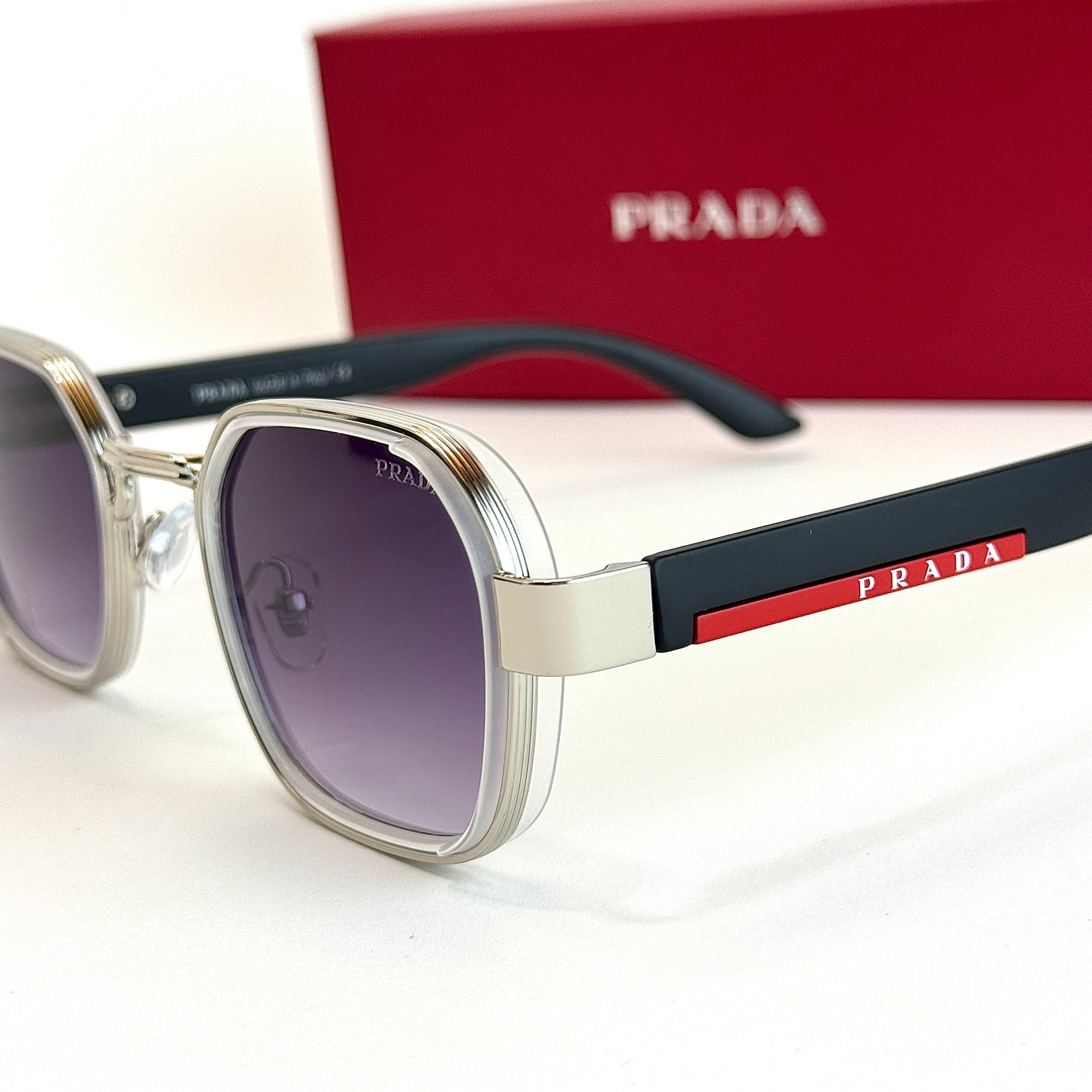 Prada Rossa PR A12 Silver Purple Sunglasses Side View Lebanon - ChronoVault