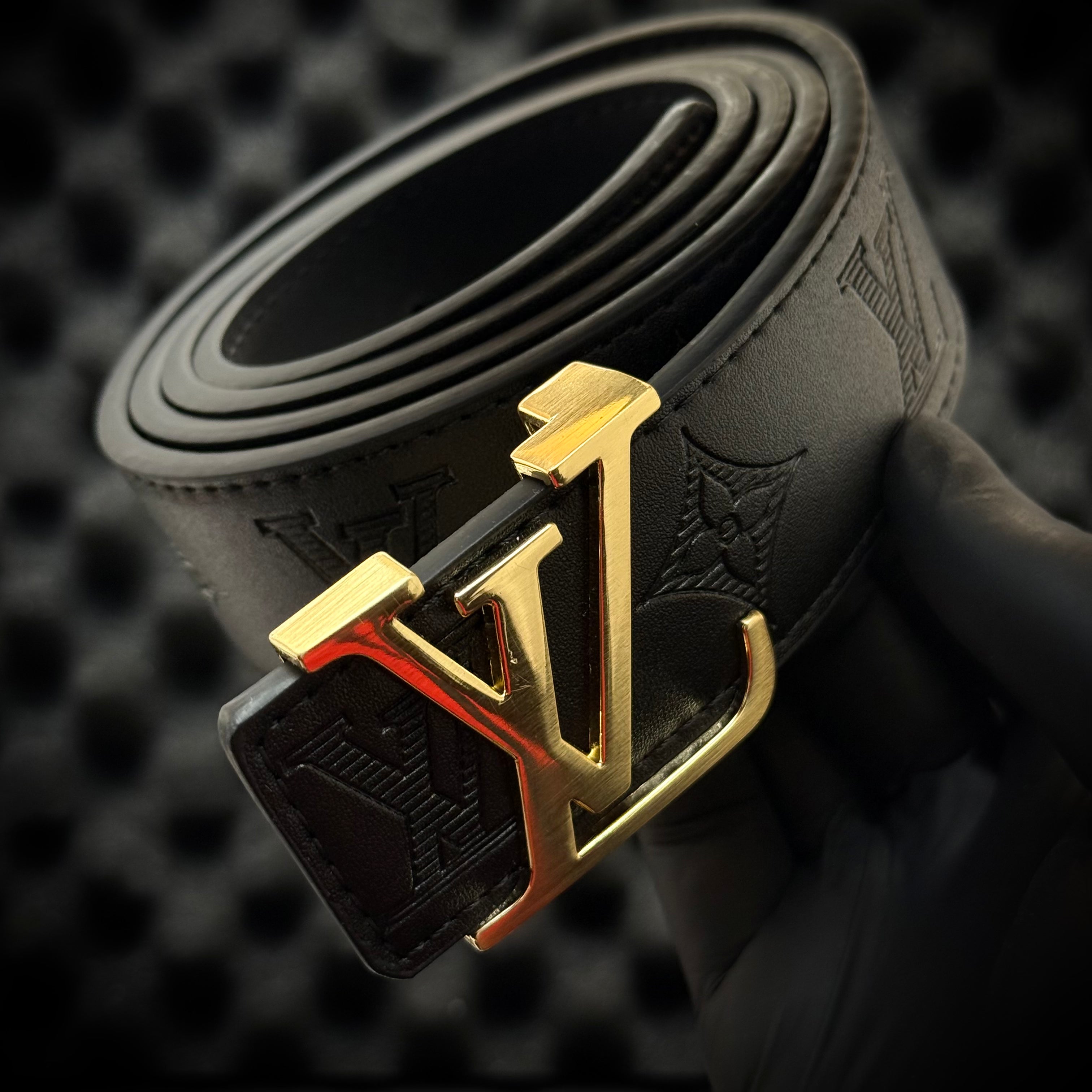 Louis Vutton Canvas Belt - Gold Black