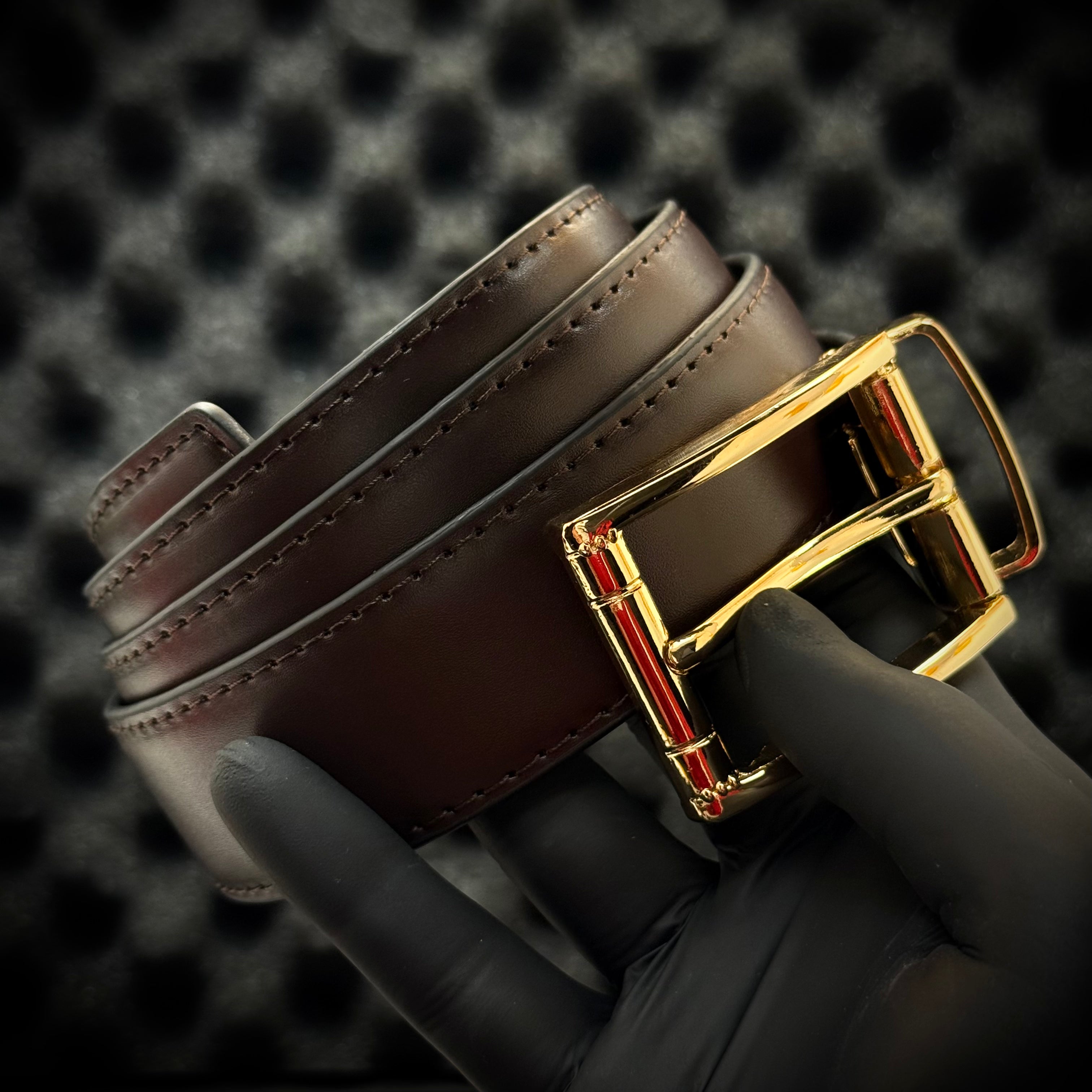 Giorgio Armani Buckle Belt - Soft Brown Gold