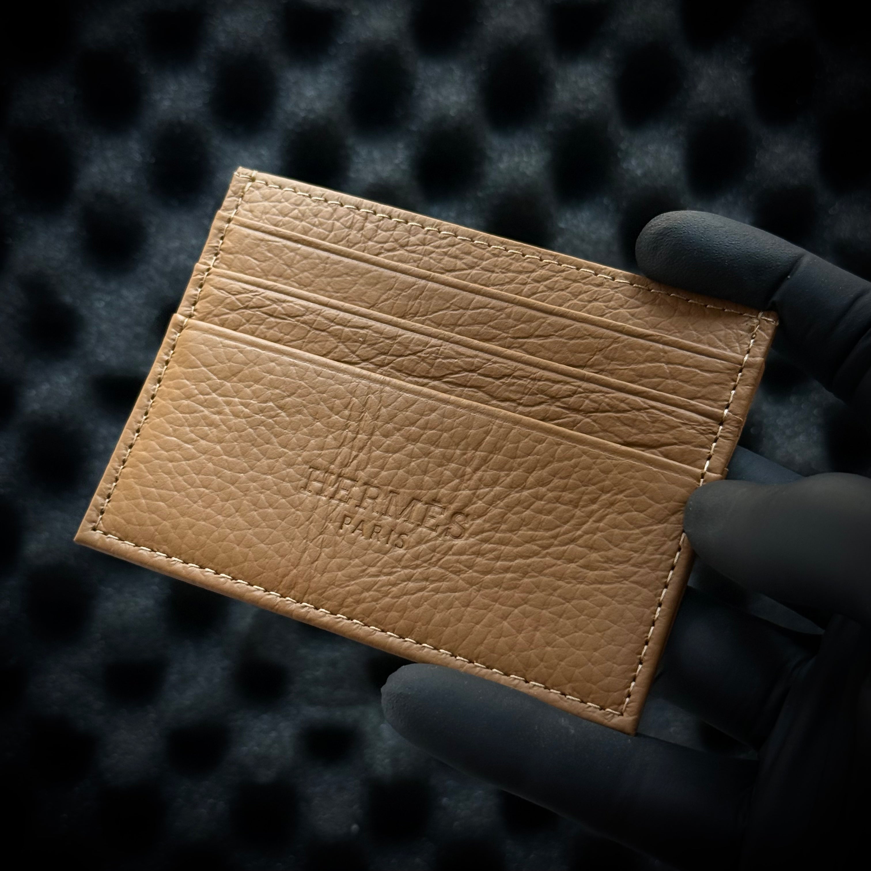 Hermès Paris Leather Card Holder - Black Lebanon - ChronoVault