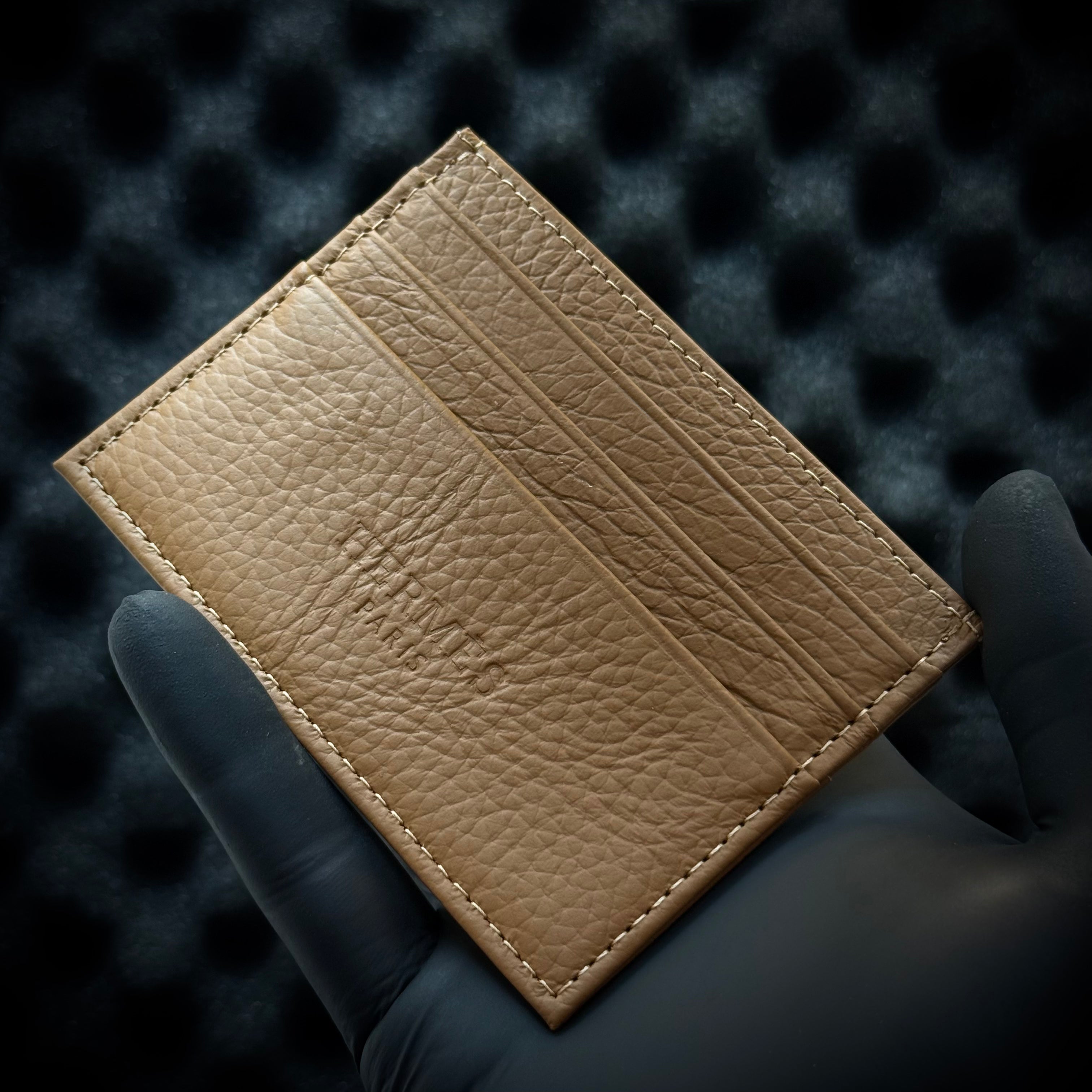 Hermès Paris Leather Card Holder - Black Lebanon - ChronoVault