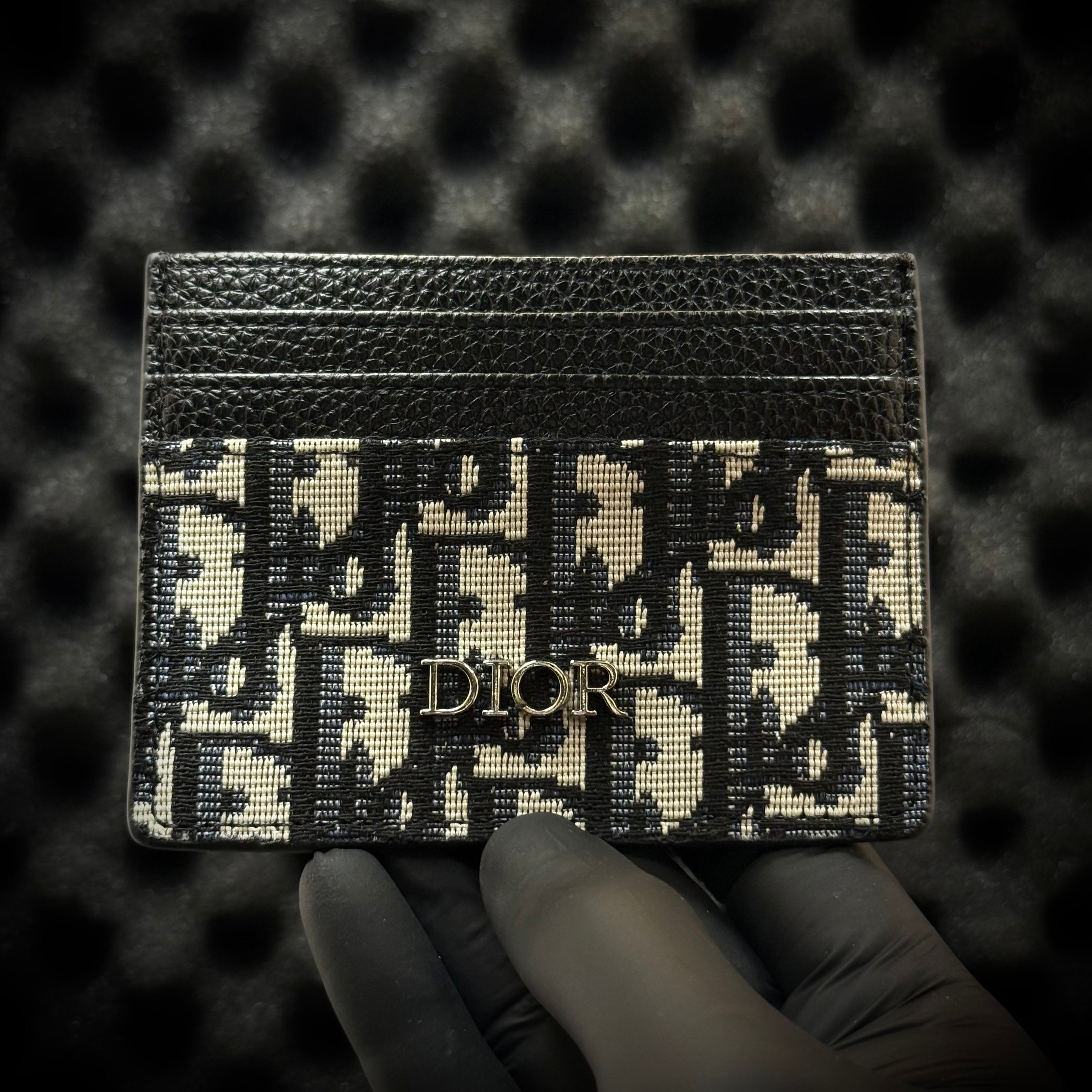 DIOR Oblique Card Holder - White Black