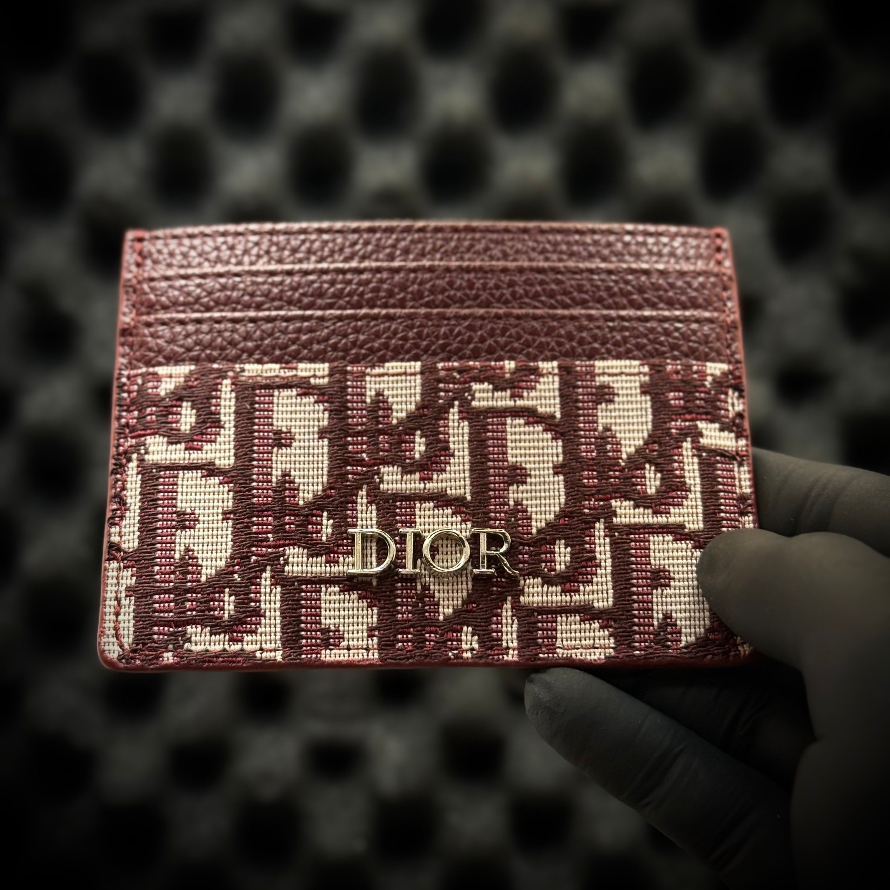 DIOR Oblique Card Holder - White Red