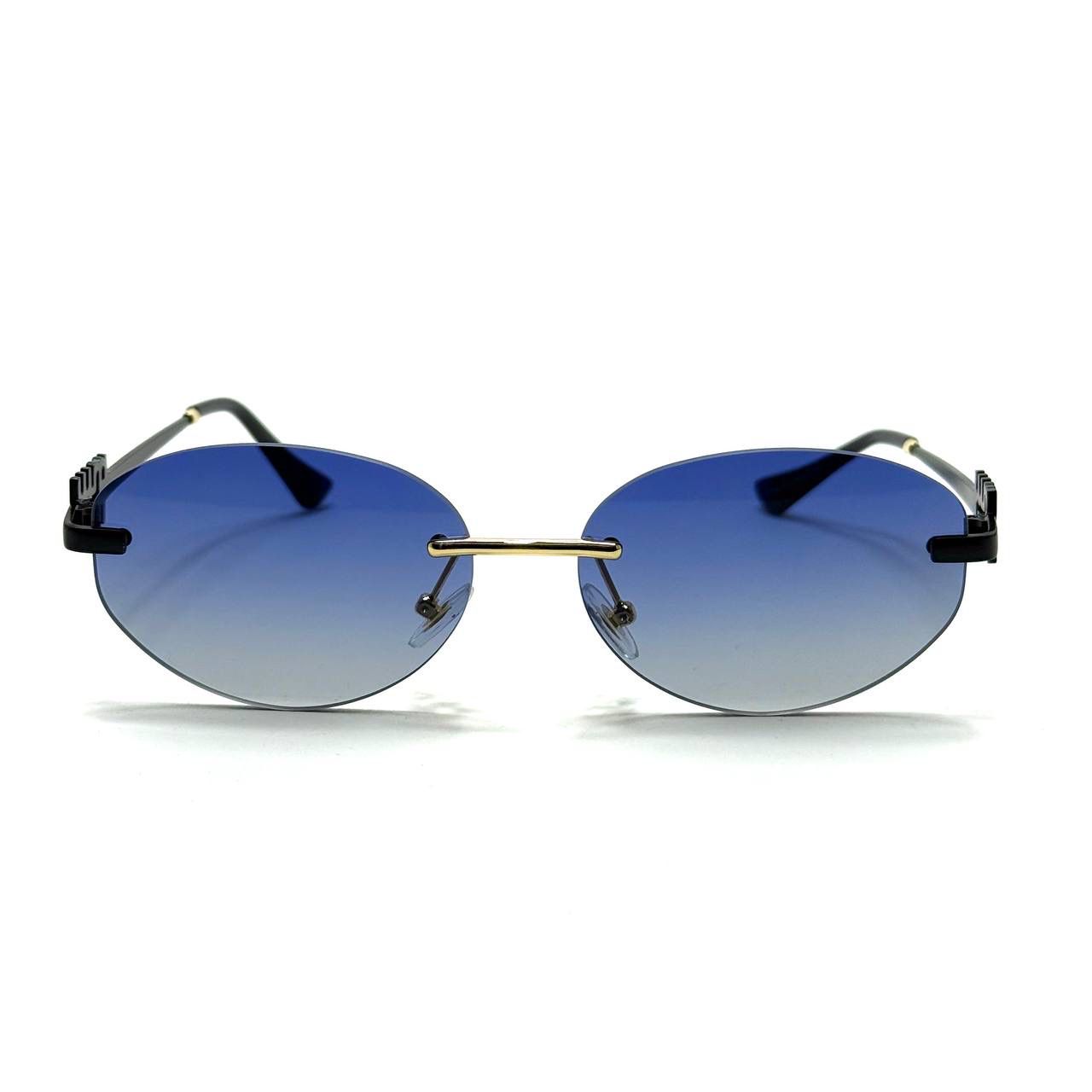Miu Miu Oval Rimless – Gold / Gradient Blue