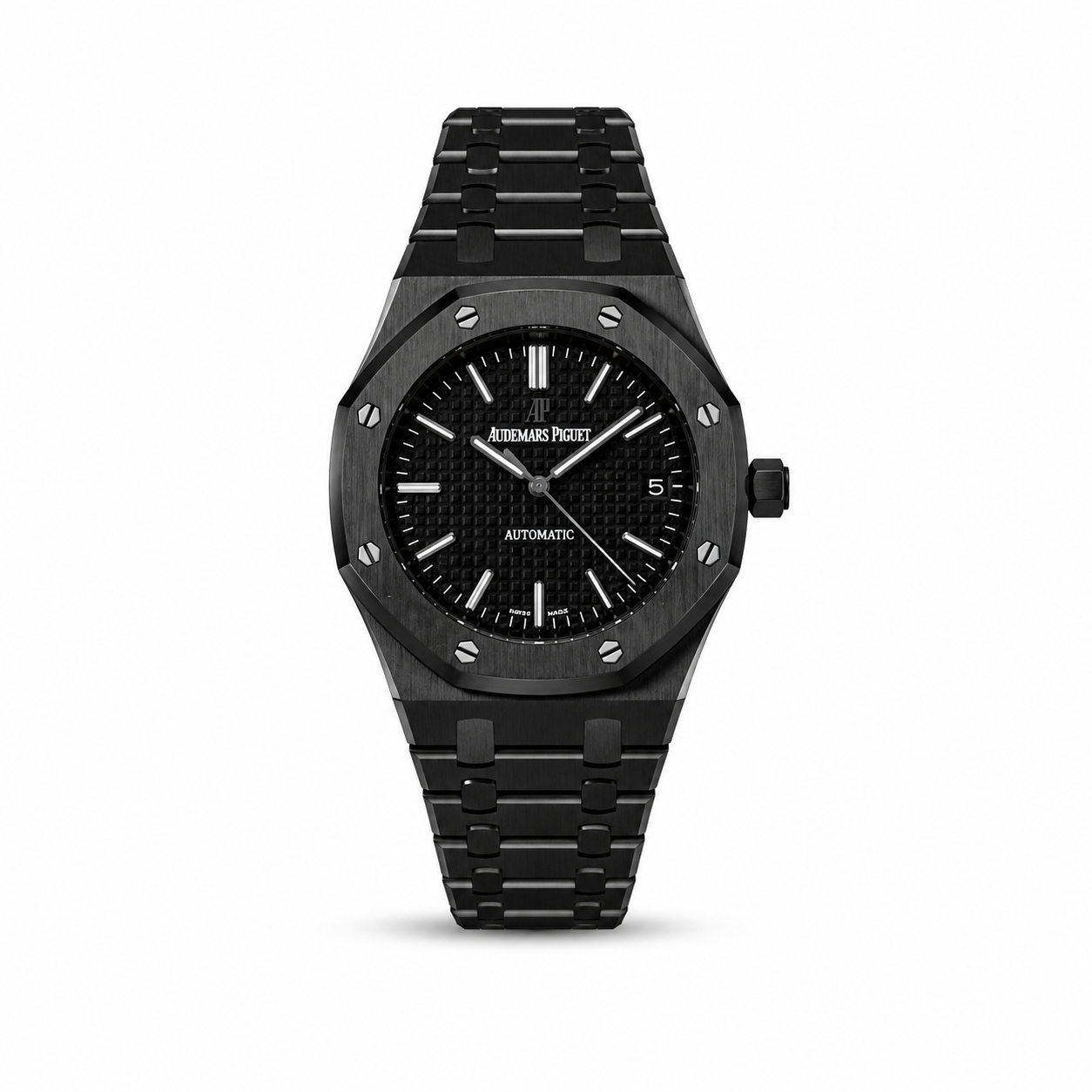 Audemars Piguet Royal Oak 40mm men's watch Lebanon - full black case and integrated bracelet, black tapisserie dial, octagonal bezel