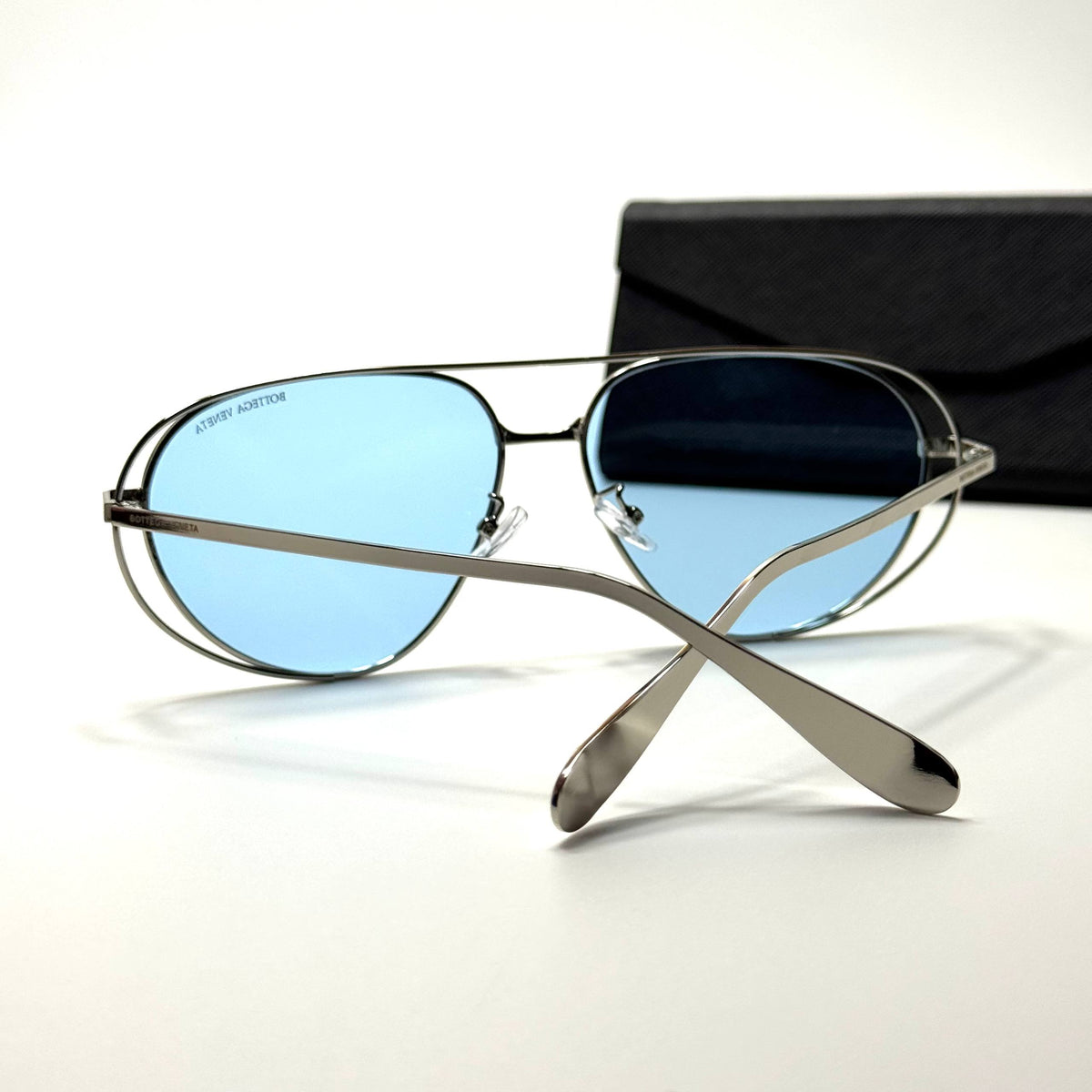 Bottega Veneta Aviator BV6389 Silver Blue women's sunglasses Lebanon - ChronoVault - view 4