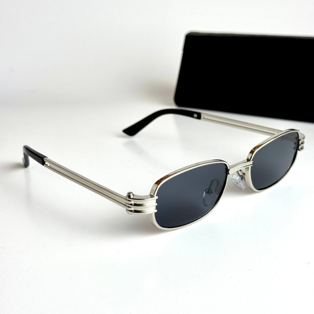 Bottega Veneta Rectangular BV1284S Silver Black Sunglasses Lebanon - ChronoVault - view 5