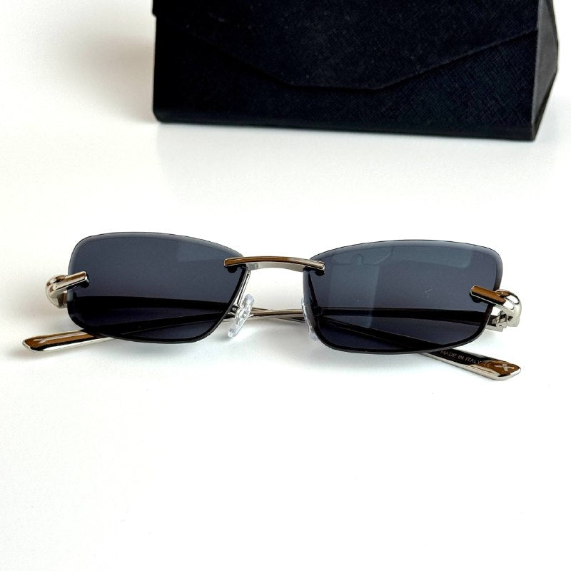Bottega Veneta Rimless Silver Black Sunglasses Lebanon - ChronoVault - view 5