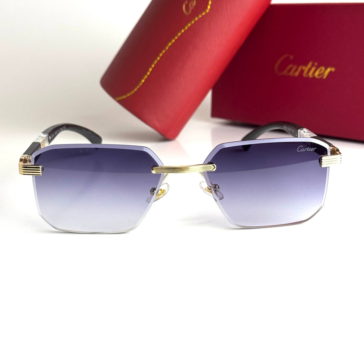 Cartier CT0431S Gold Violet Gradient Sunglasses Front View Lebanon - ChronoVault - view 4