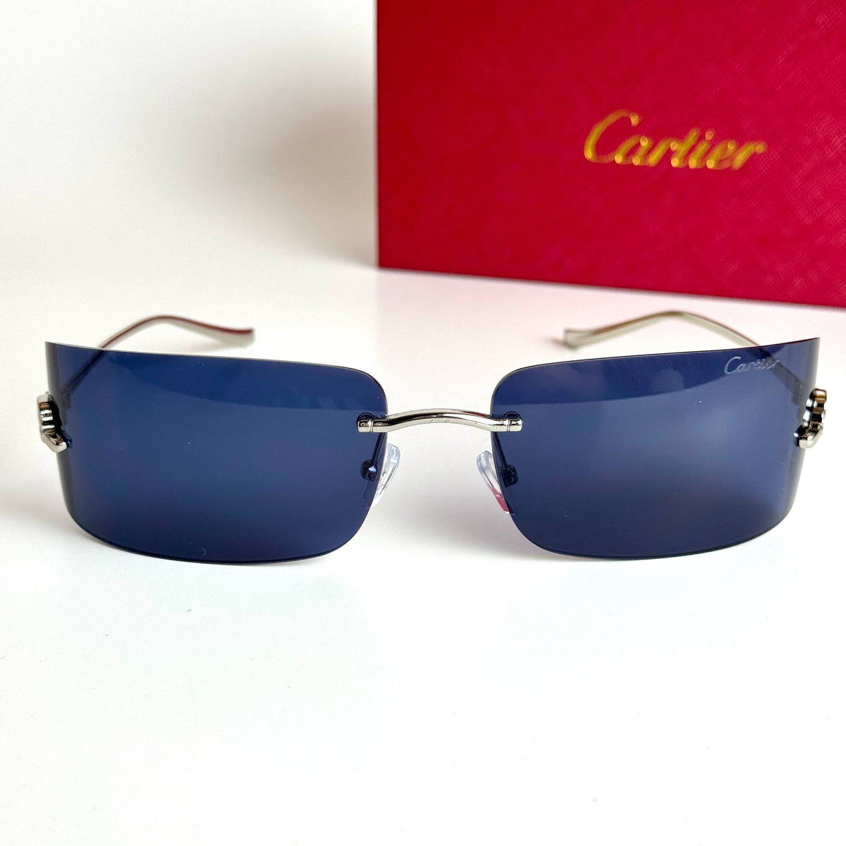 Cartier Mask CT0398S-002 Silver Blue Sunglasses Lebanon - ChronoVault - view 4
