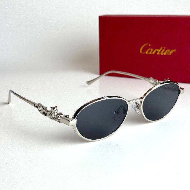 Cartier Oval CT0418S Silver Black Sunglasses Lebanon - ChronoVault - view 4