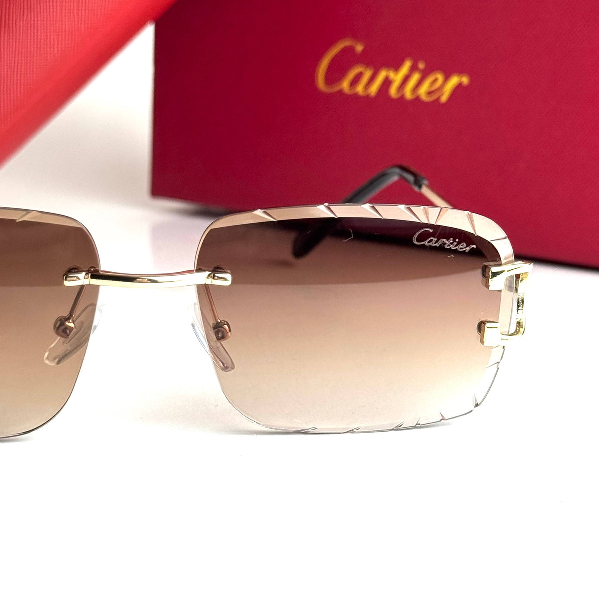 Cartier CT0425S Gold Brown Sunglasses Front View Lebanon - ChronoVault - view 3