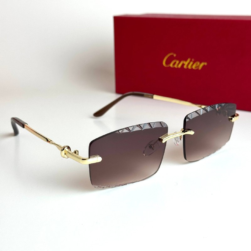 Cartier Rimless CT0478S Gold Brown Sunglasses Lebanon - ChronoVault - view 4
