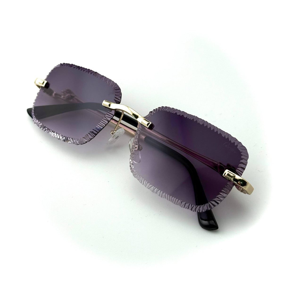Cartier Rimless CT0518S unisex sunglasses Lebanon - Gold frame, Violet Gradient lenses - ChronoVault - view 2