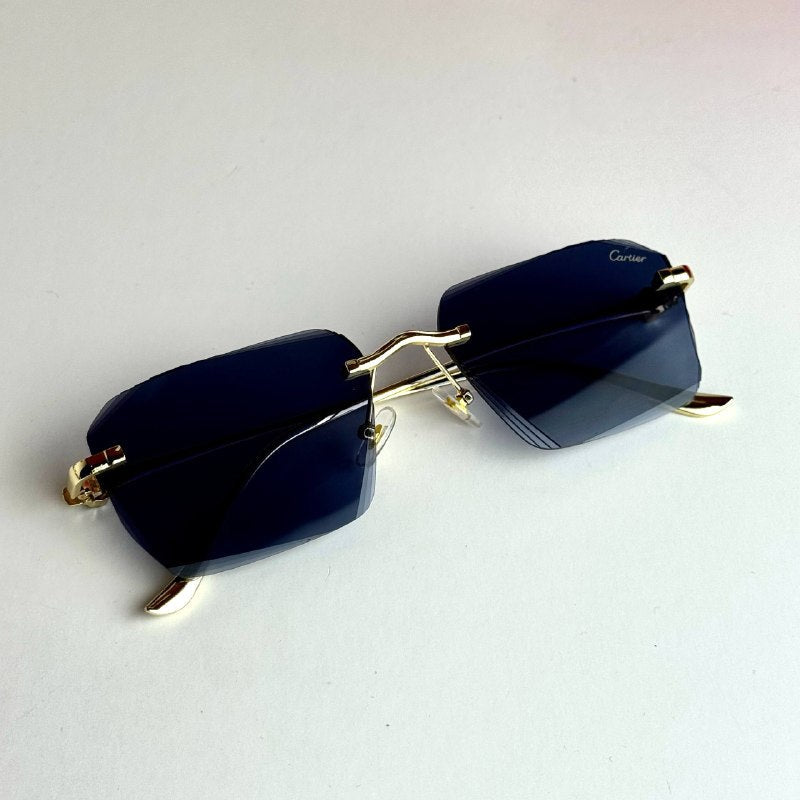 Cartier Rimless CT0531S Gold Blue Sunglasses Lebanon - ChronoVault - view 4