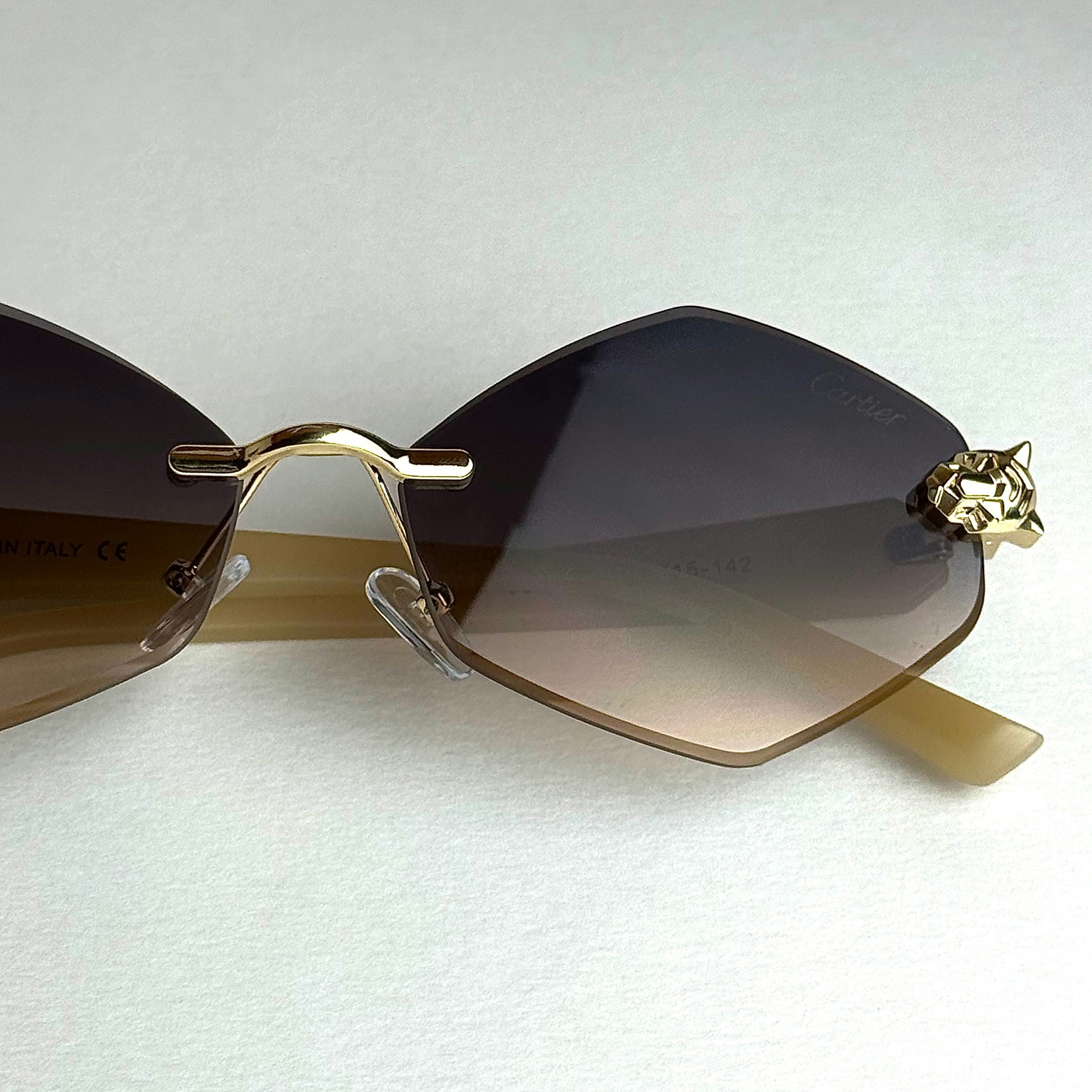 Cartier Rimless Prestige Beige Purple Gradient women's sunglasses Lebanon - ChronoVault - view 2