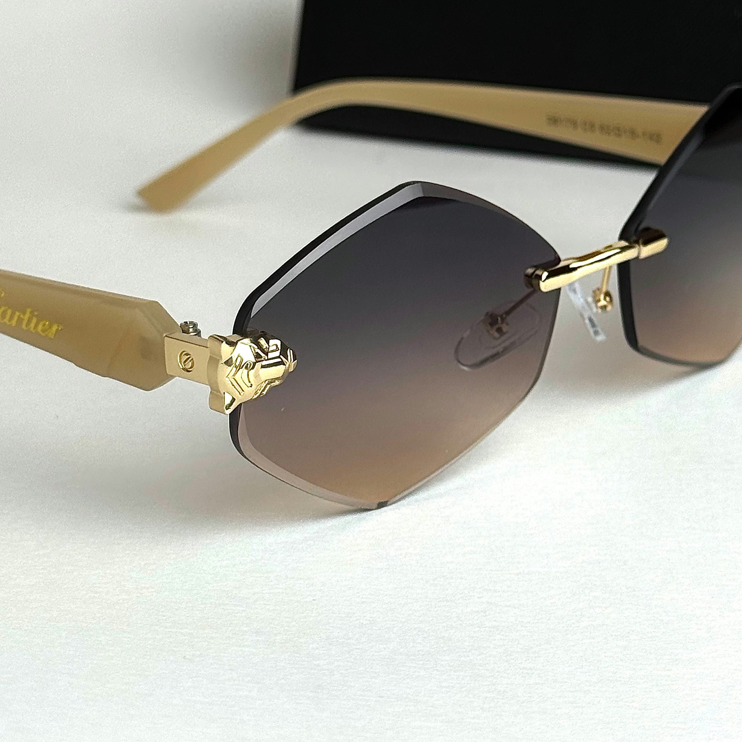Cartier Rimless Prestige Beige Purple Gradient women's sunglasses Lebanon - ChronoVault - view 3