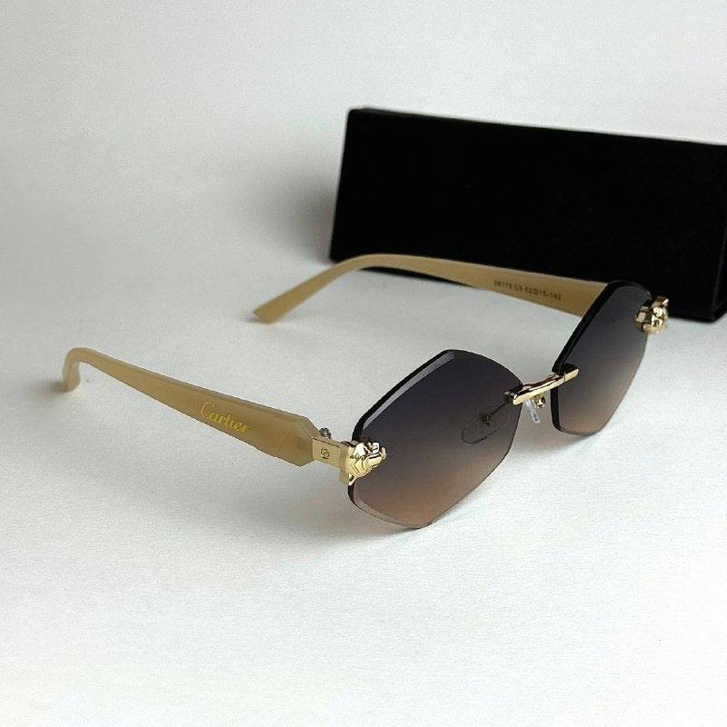 Cartier Rimless Prestige Beige Purple Gradient women's sunglasses Lebanon - ChronoVault - view 4