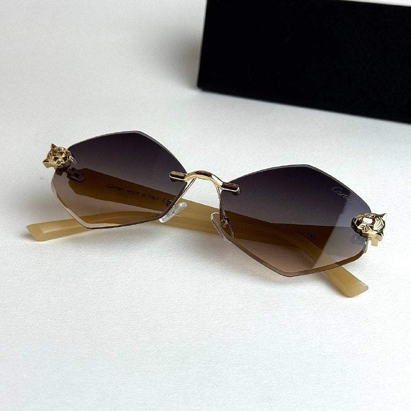 Cartier Rimless Prestige Beige Purple Gradient women's sunglasses Lebanon - ChronoVault - view 5