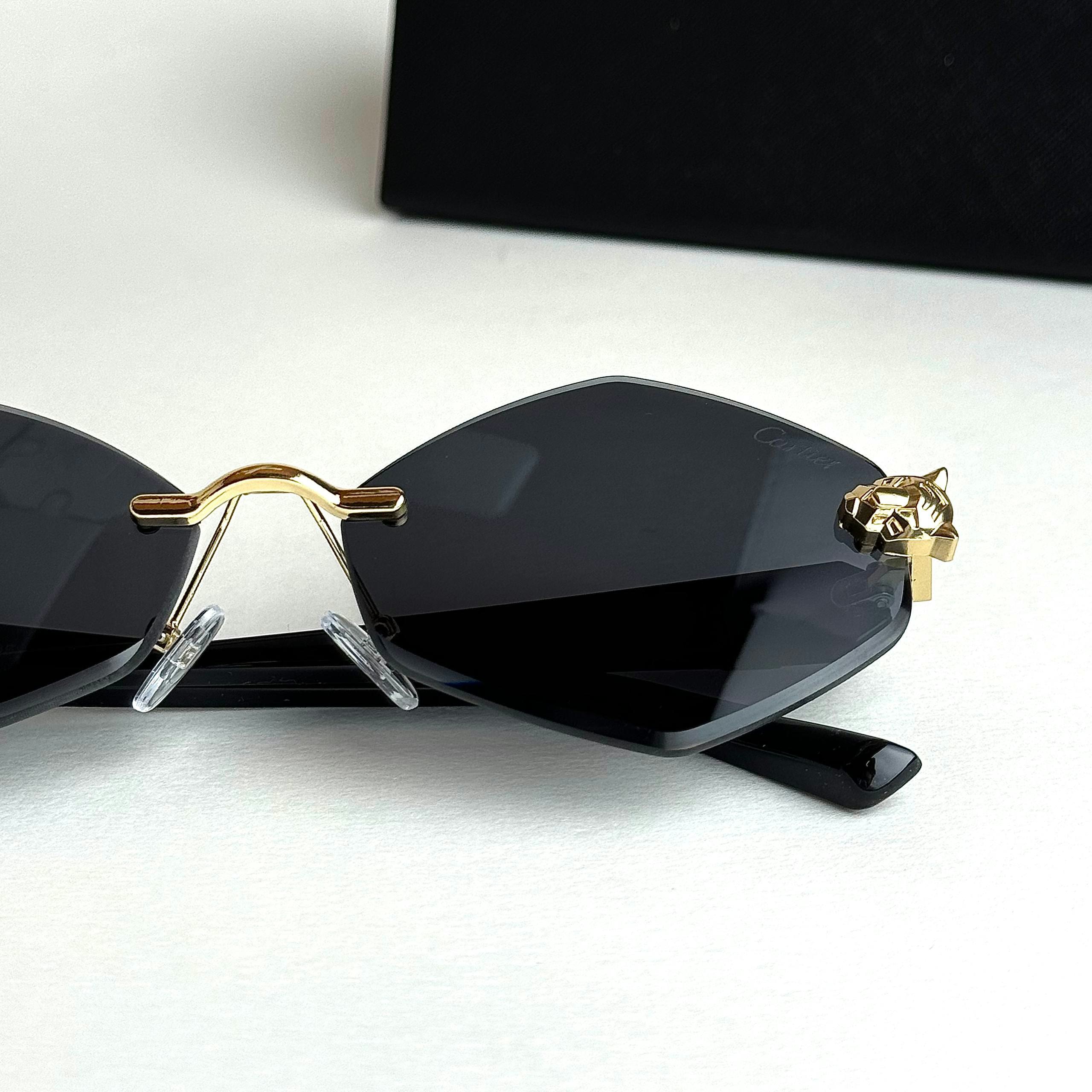 Cartier Rimless Prestige Gold Black women's sunglasses Lebanon - ChronoVault - view 3