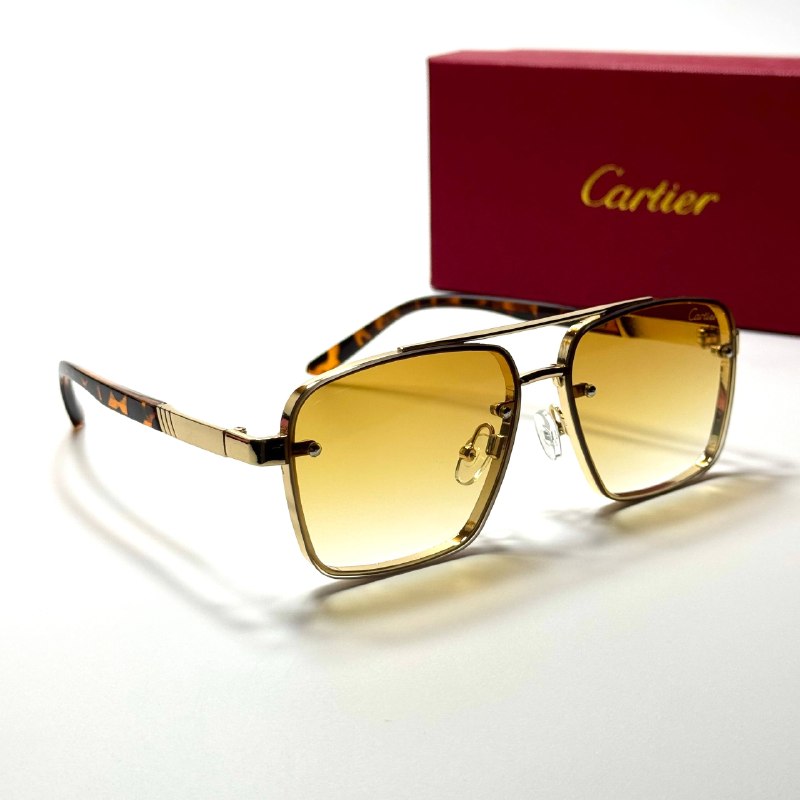 Cartier Square CT6390 Gold Yellow men's sunglasses Lebanon - ChronoVault - view 4