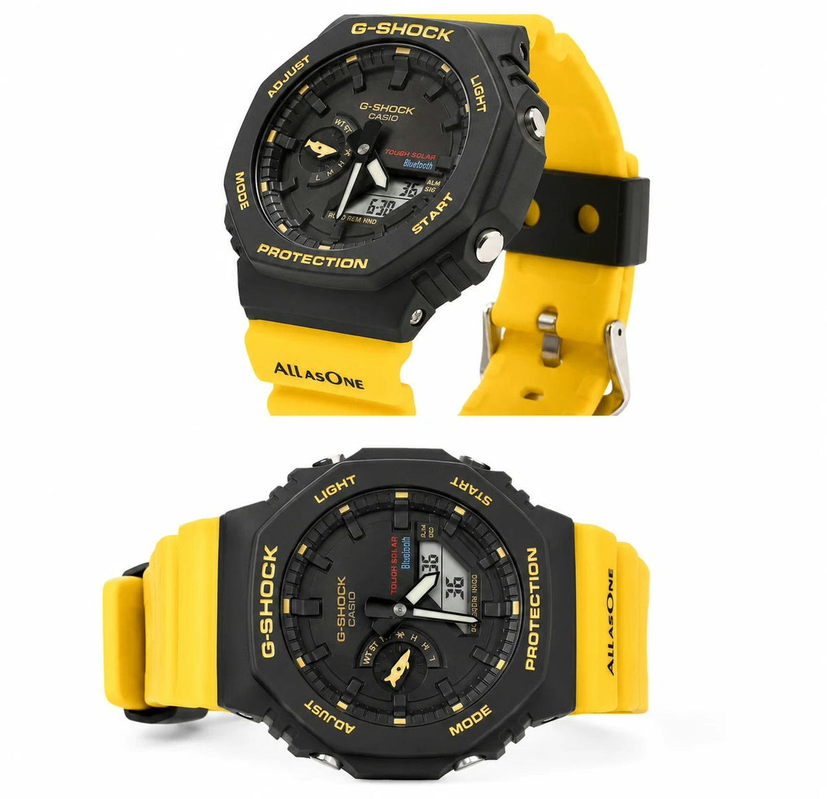 Casio G-SHOCK Electric Black Yellow Skeleton Men Watch Front View Lebanon - ChronoVault