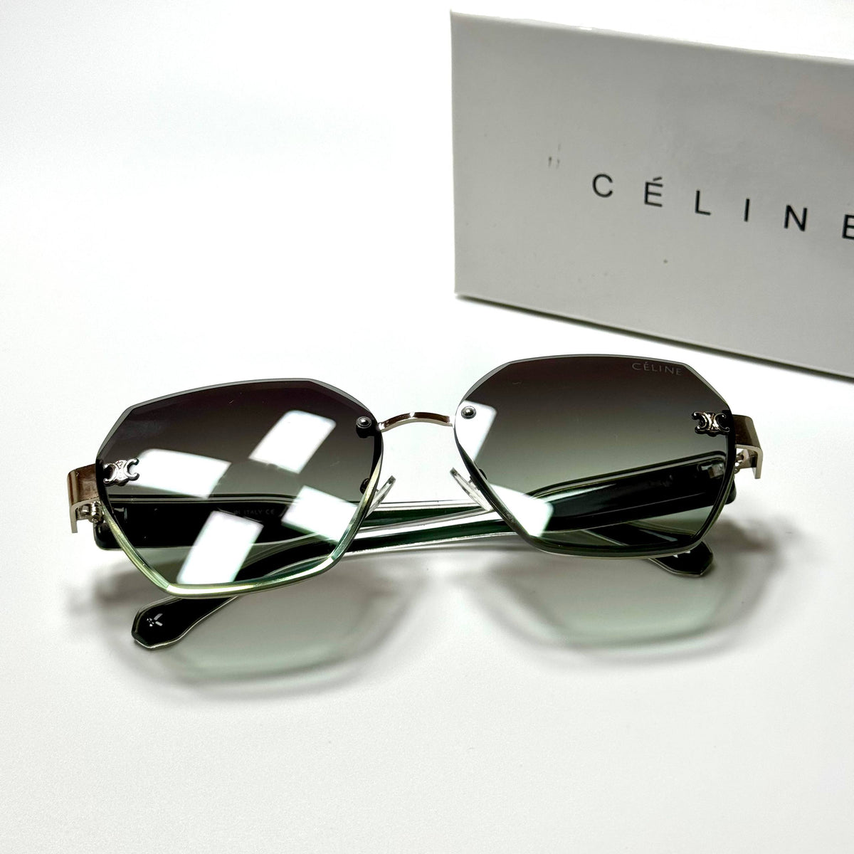 Celine Geometric CL5087 Green Grey Gradient women's sunglasses Lebanon - ChronoVault - view 5