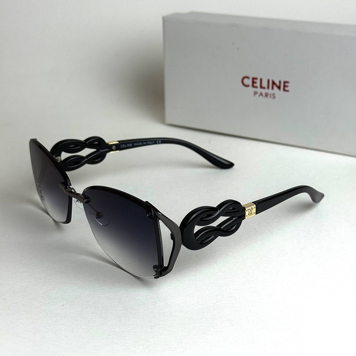 Celine Knot Shield Black Smoke Sunglasses Lebanon - ChronoVault - view 3