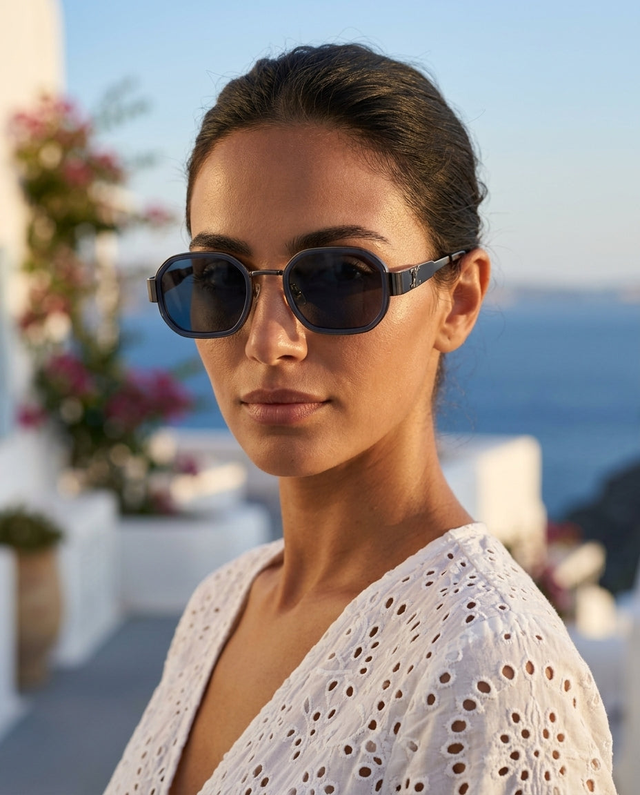 Celine Triomphe CL4027U Gunmetal Black Blue Sunglasses Lifestyle Lebanon – ChronoVault