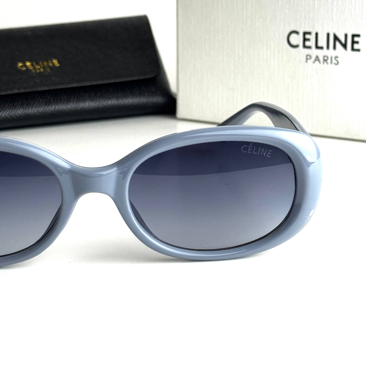 Celine Triomphe Oval Sky Blue Sunglasses Front View Lebanon - ChronoVault - view 3