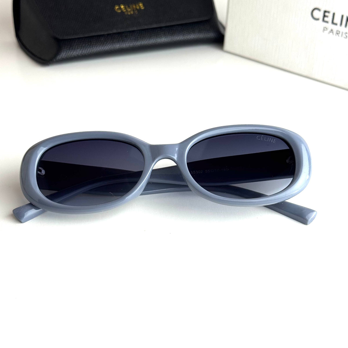 Celine Triomphe Oval Sky Blue Sunglasses Front View Lebanon - ChronoVault - view 4