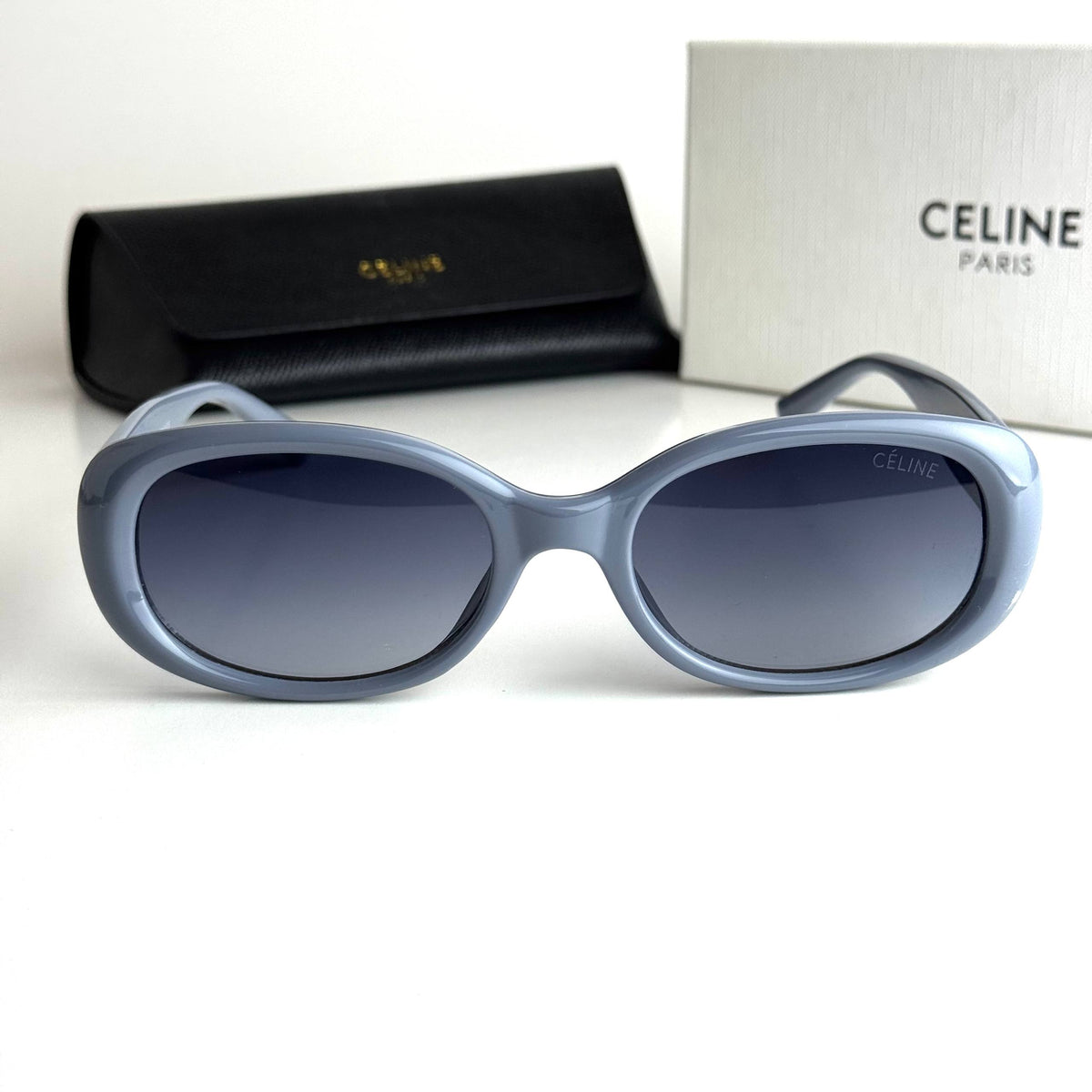 Celine Triomphe Oval Sky Blue Sunglasses Front View Lebanon - ChronoVault - view 5