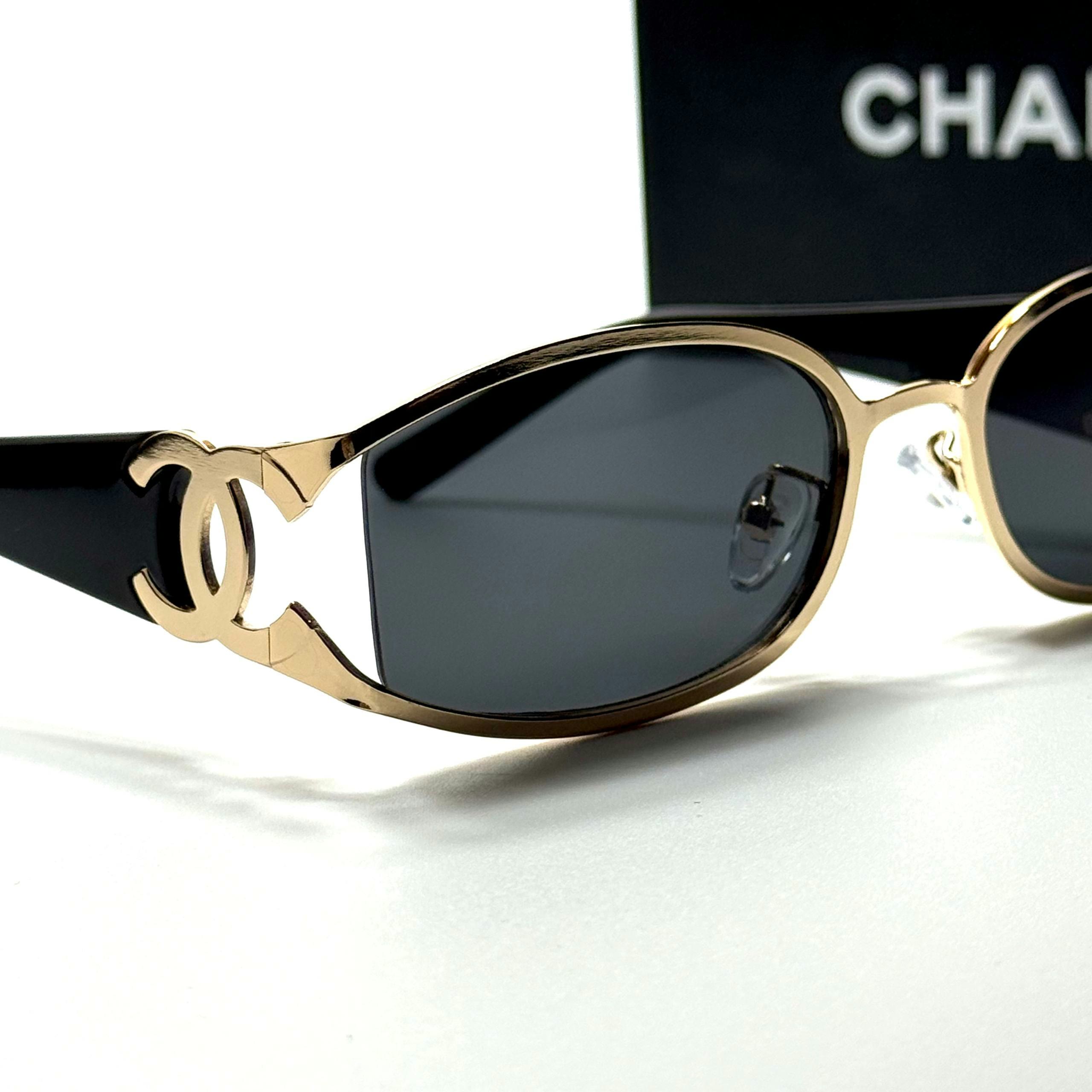 Chanel Oval CH4216 Gold Black women's sunglasses Lebanon - ChronoVault - view 2