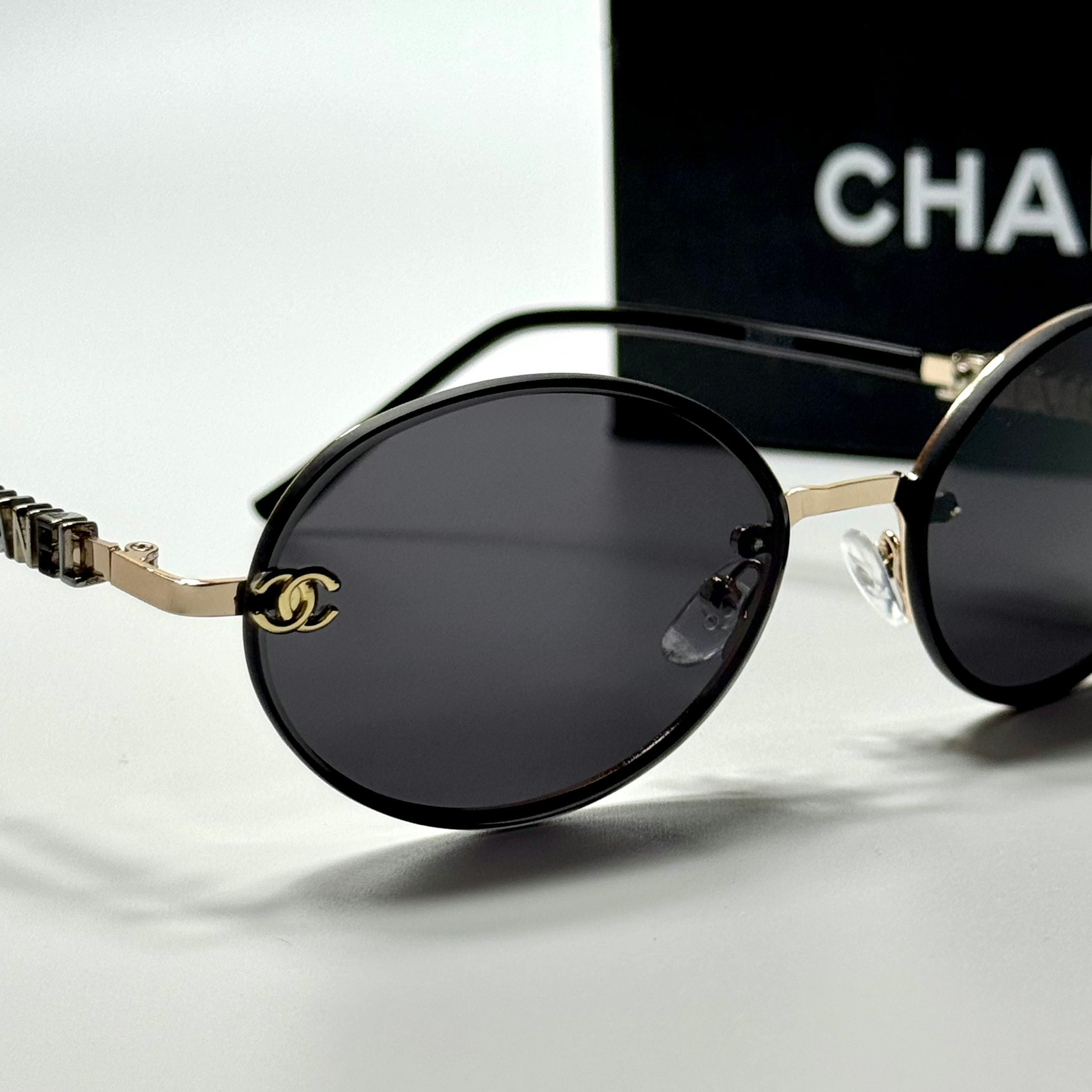 Chanel Oval CH6082 Gold Black women's sunglasses Lebanon - ChronoVault - view 2