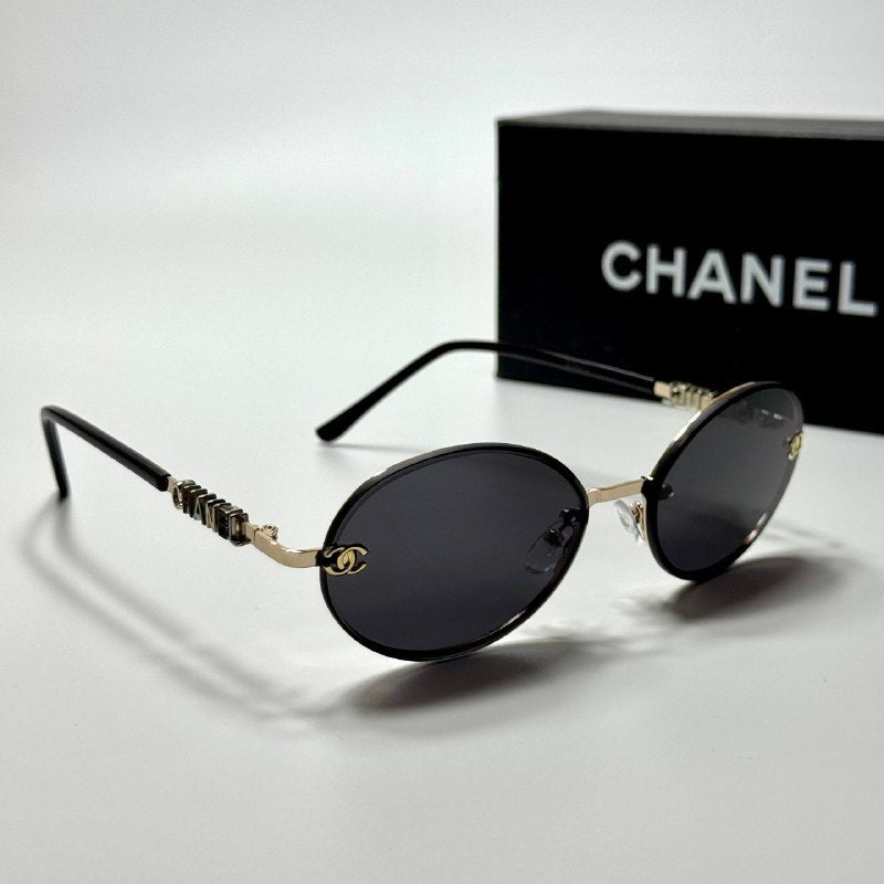 Chanel Oval CH6082 Gold Black women's sunglasses Lebanon - ChronoVault - view 5