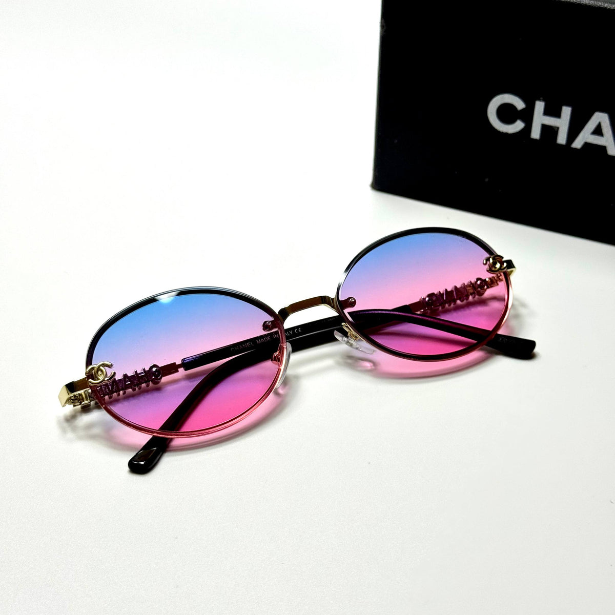 Chanel Round CH4286 Gold Blue Pink women's sunglasses Lebanon - ChronoVault - view 5