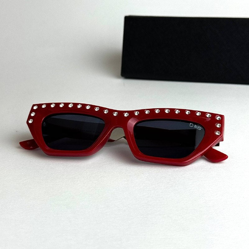 Dolce & Gabbana DG Crystal Red Black Sunglasses Lebanon - ChronoVault - view 5