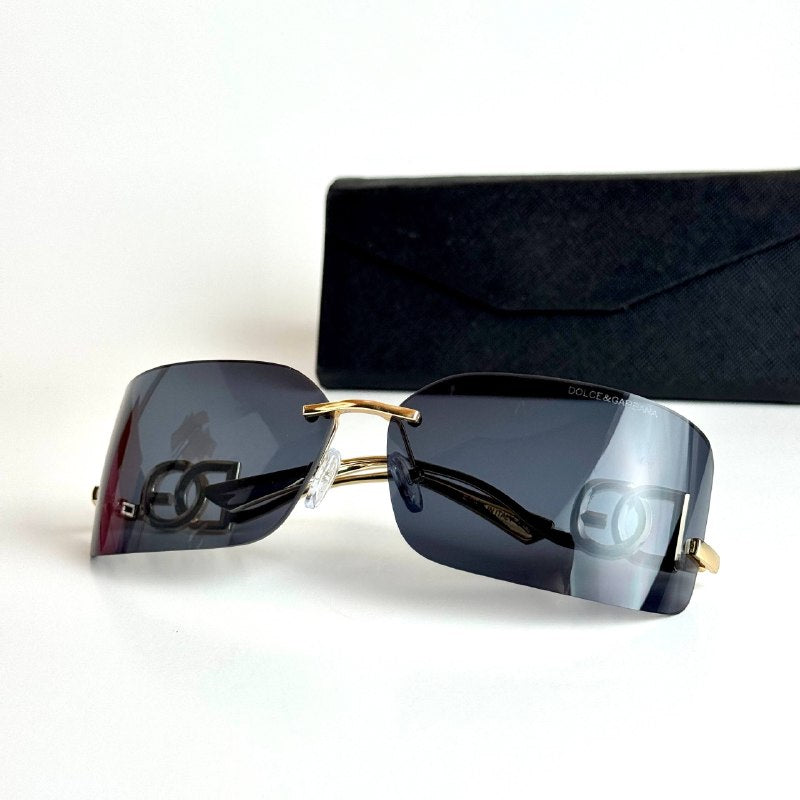 Dolce & Gabbana Mask DG2298 Gold Black Sunglasses Front View Lebanon - ChronoVault - view 5