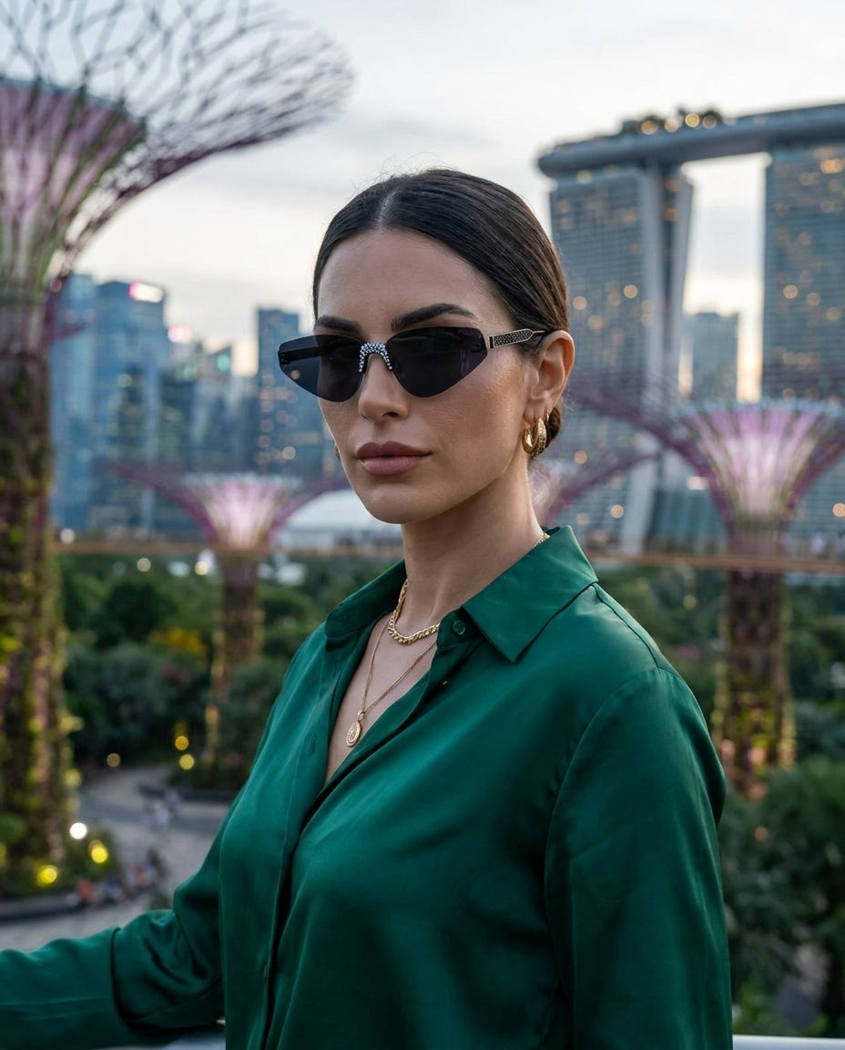Fendi Cat-Eye Black Crystal Sunglasses Lifestyle Lebanon – ChronoVault