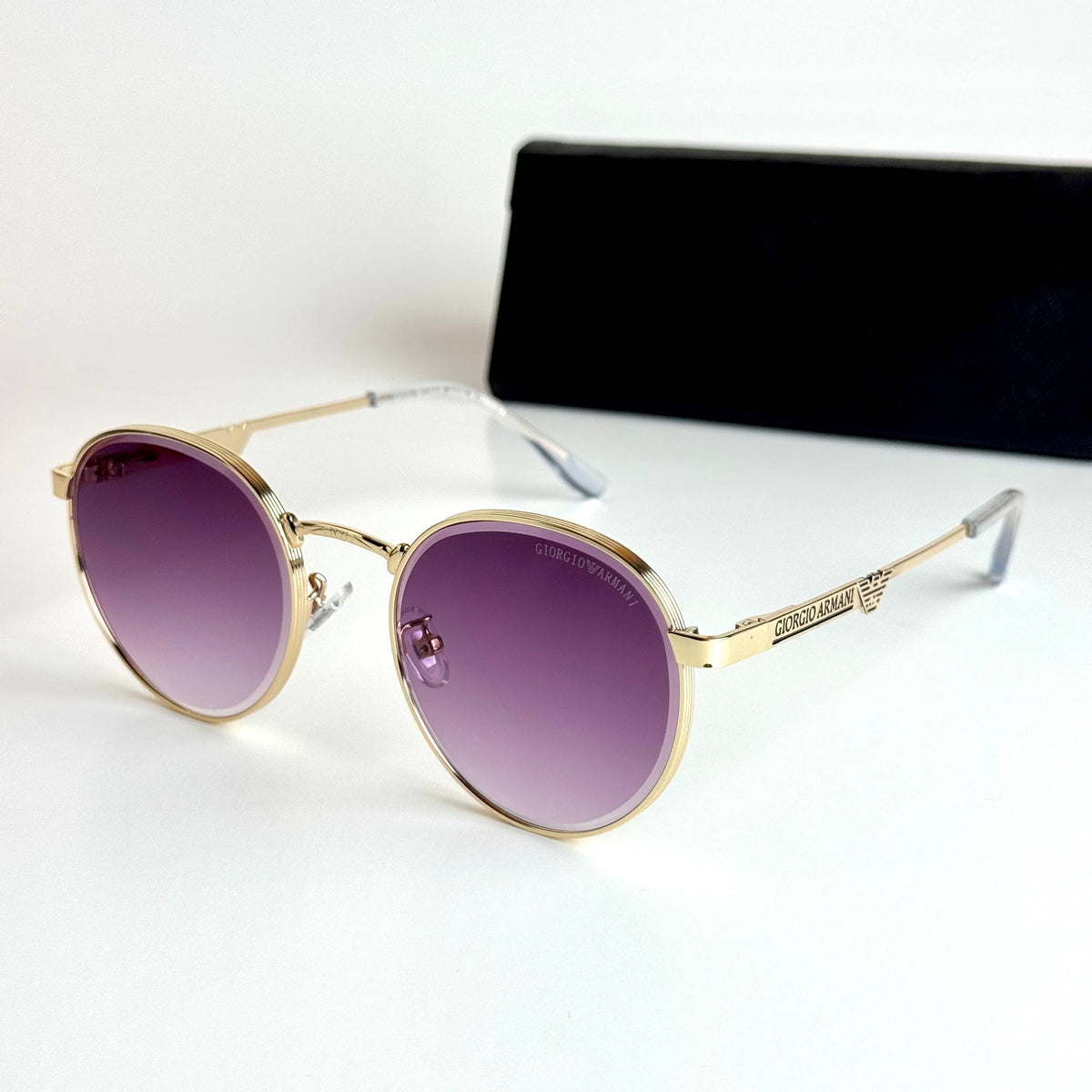 Giorgio Armani AR6137 Gold Purple Sunglasses Front View Lebanon - ChronoVault - view 4