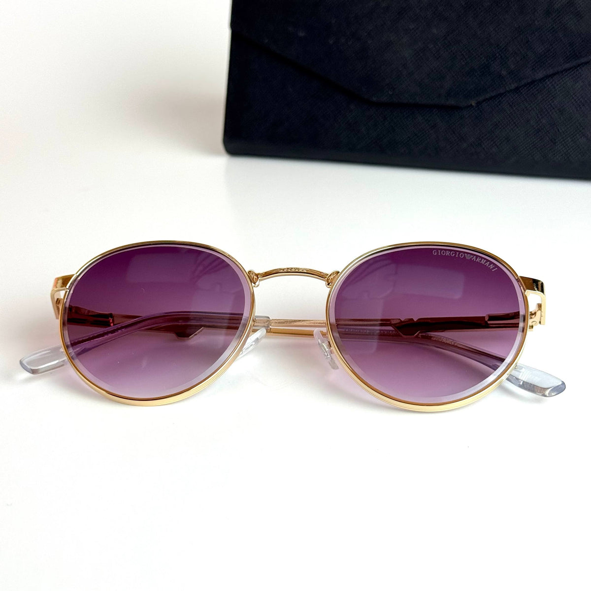 Giorgio Armani AR6137 Gold Purple Sunglasses Front View Lebanon - ChronoVault - view 5